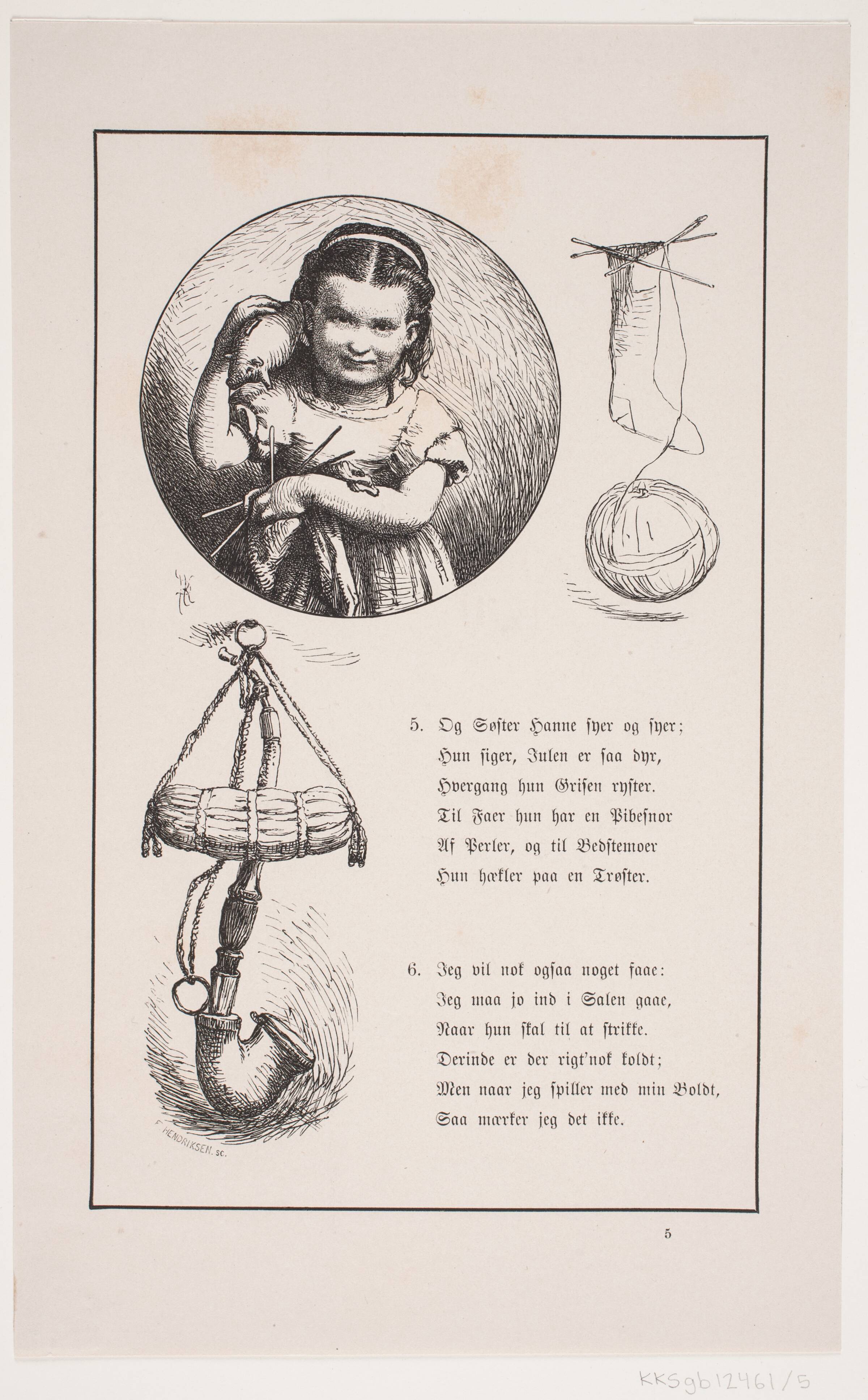 Illustration til Johan Krohn, "Peters jul", F. Hendriksen, 1870