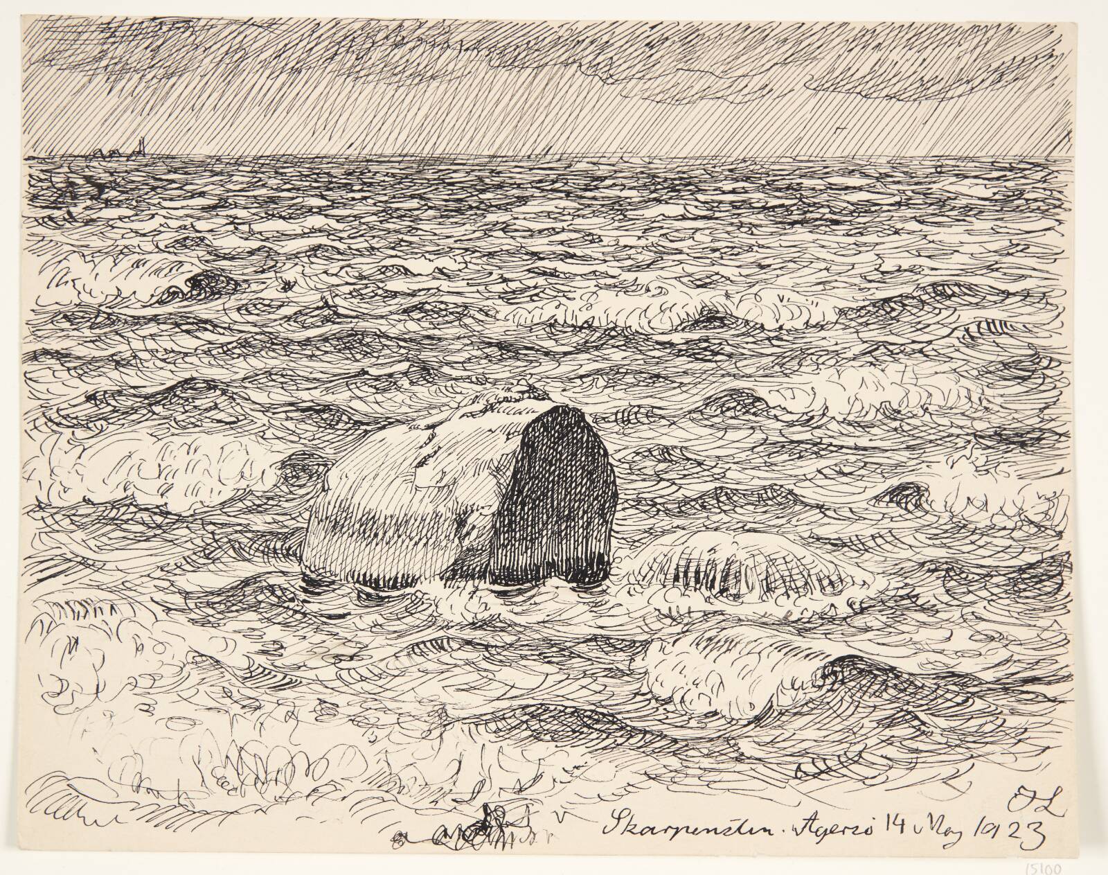 "Skarpensten". Agersø, Johannes Larsen, 1923