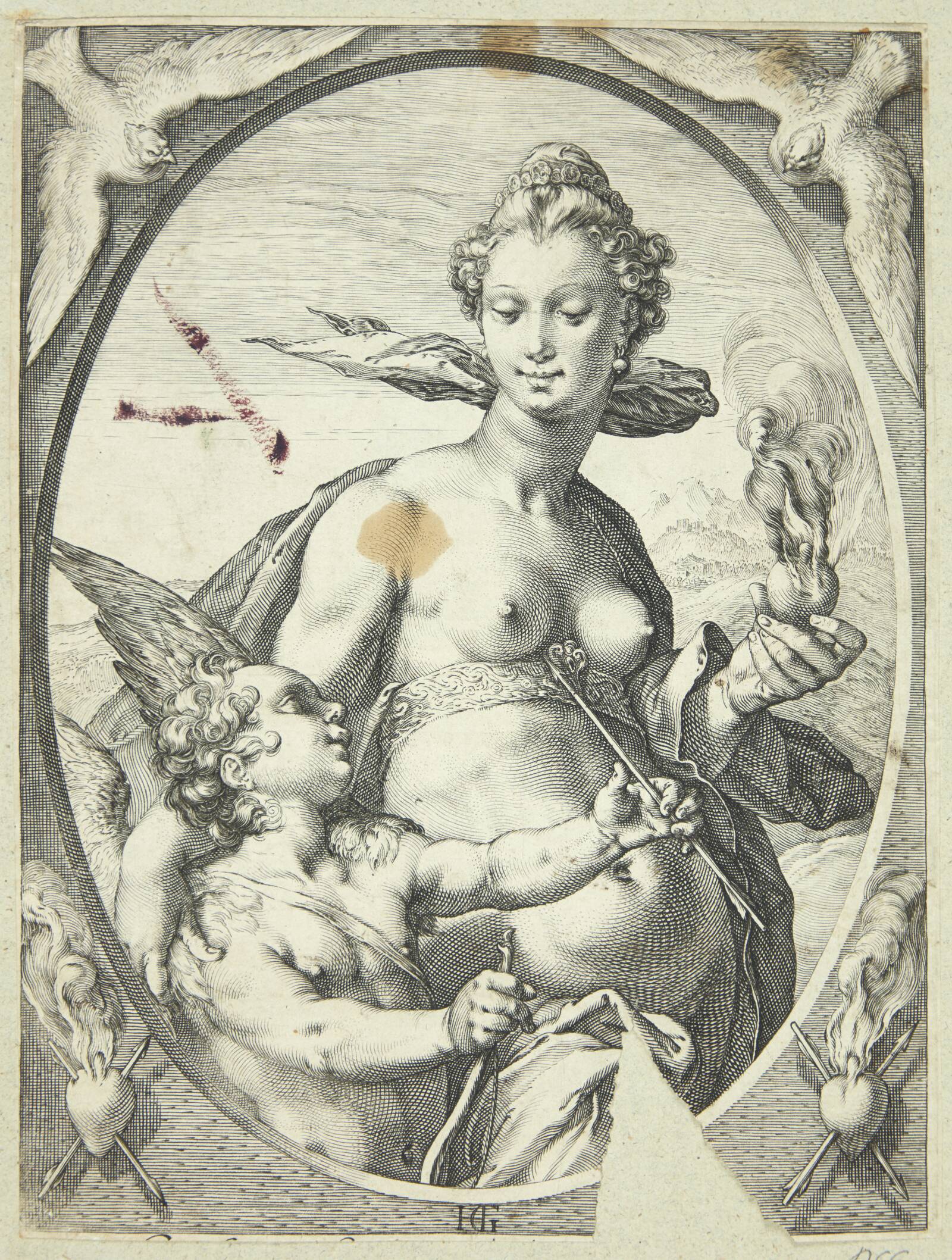 Venus og Amor, Hendrick Goltzius, 1595