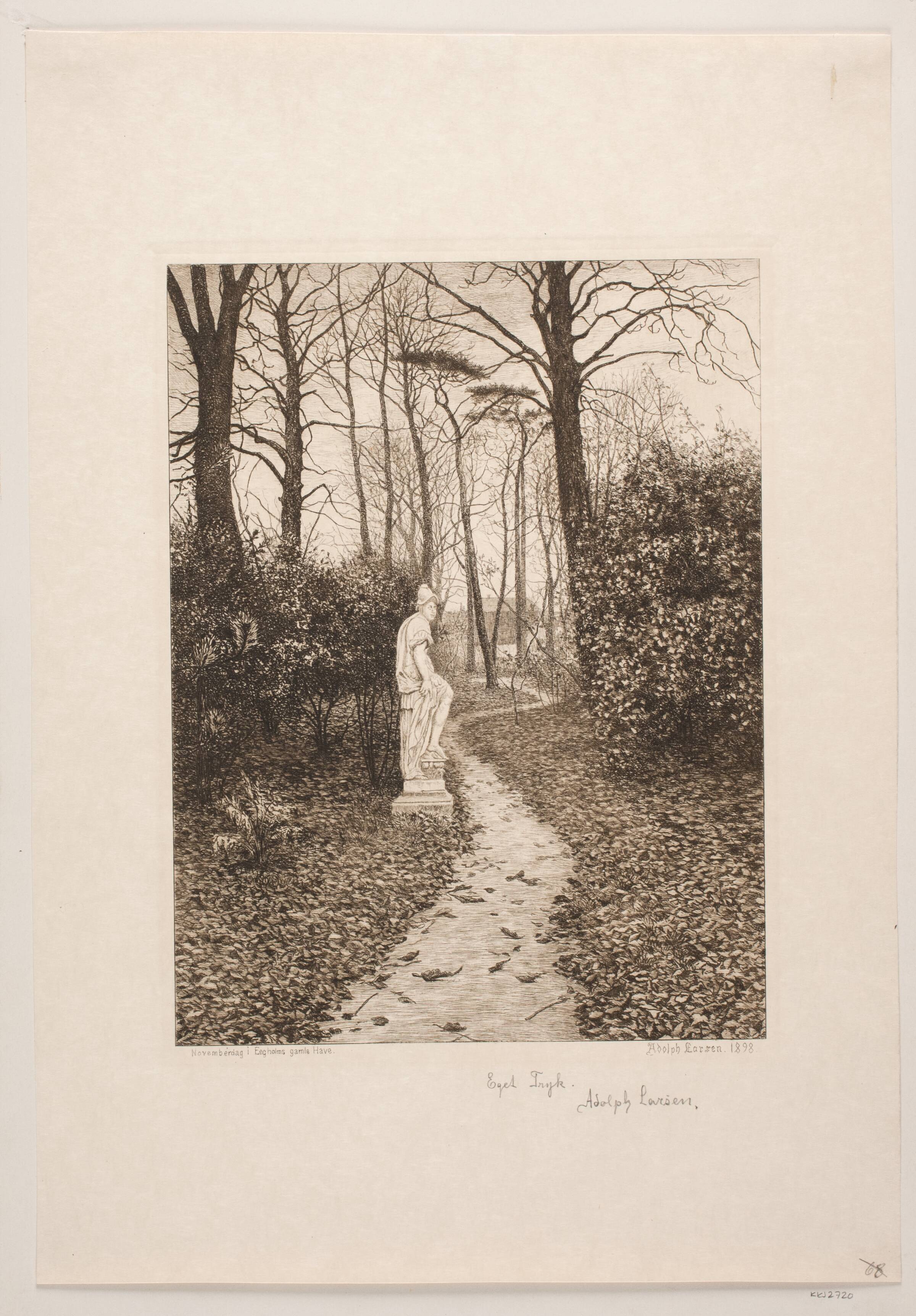 Novemberdag i Eegholms gamle have, Adolph Larsen, 1898
