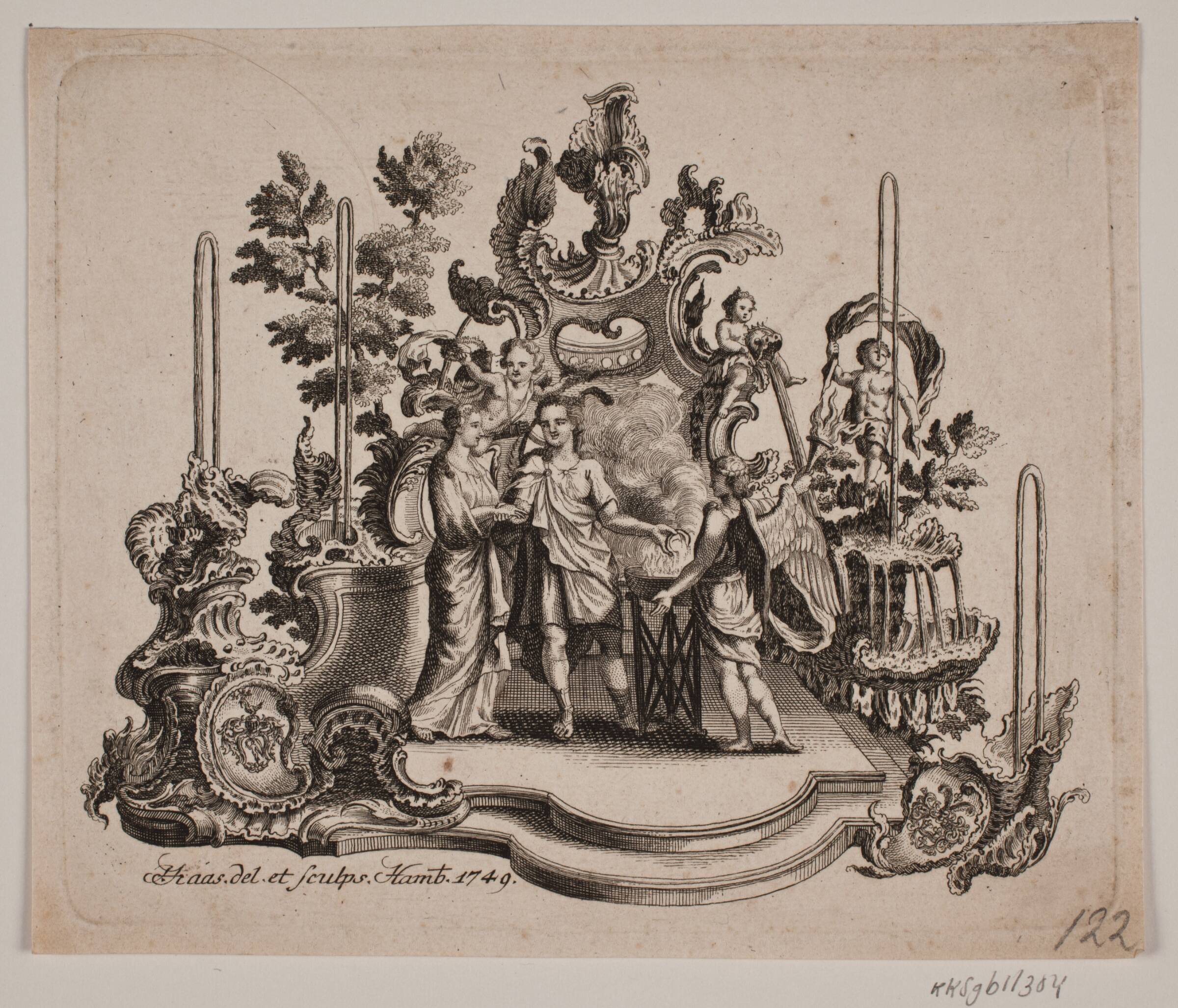 Allegori over et fornemt ægtepars formæling, Jonas Haas, 1749