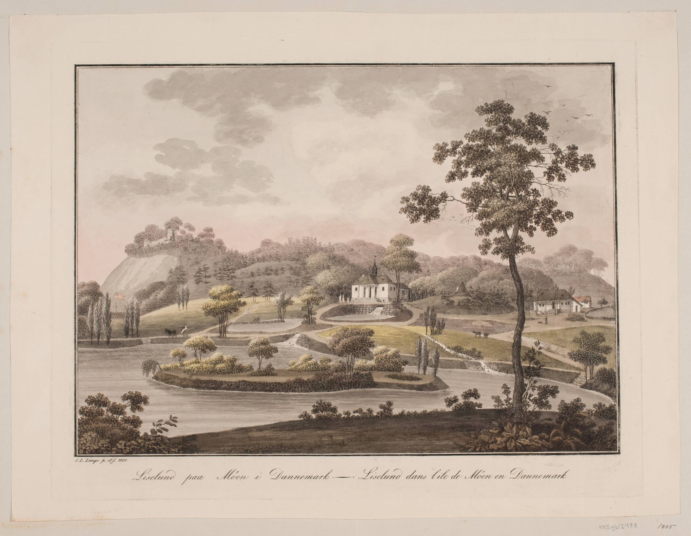 Liselund på Møn i Danmark, Søren L. Lange, 1805