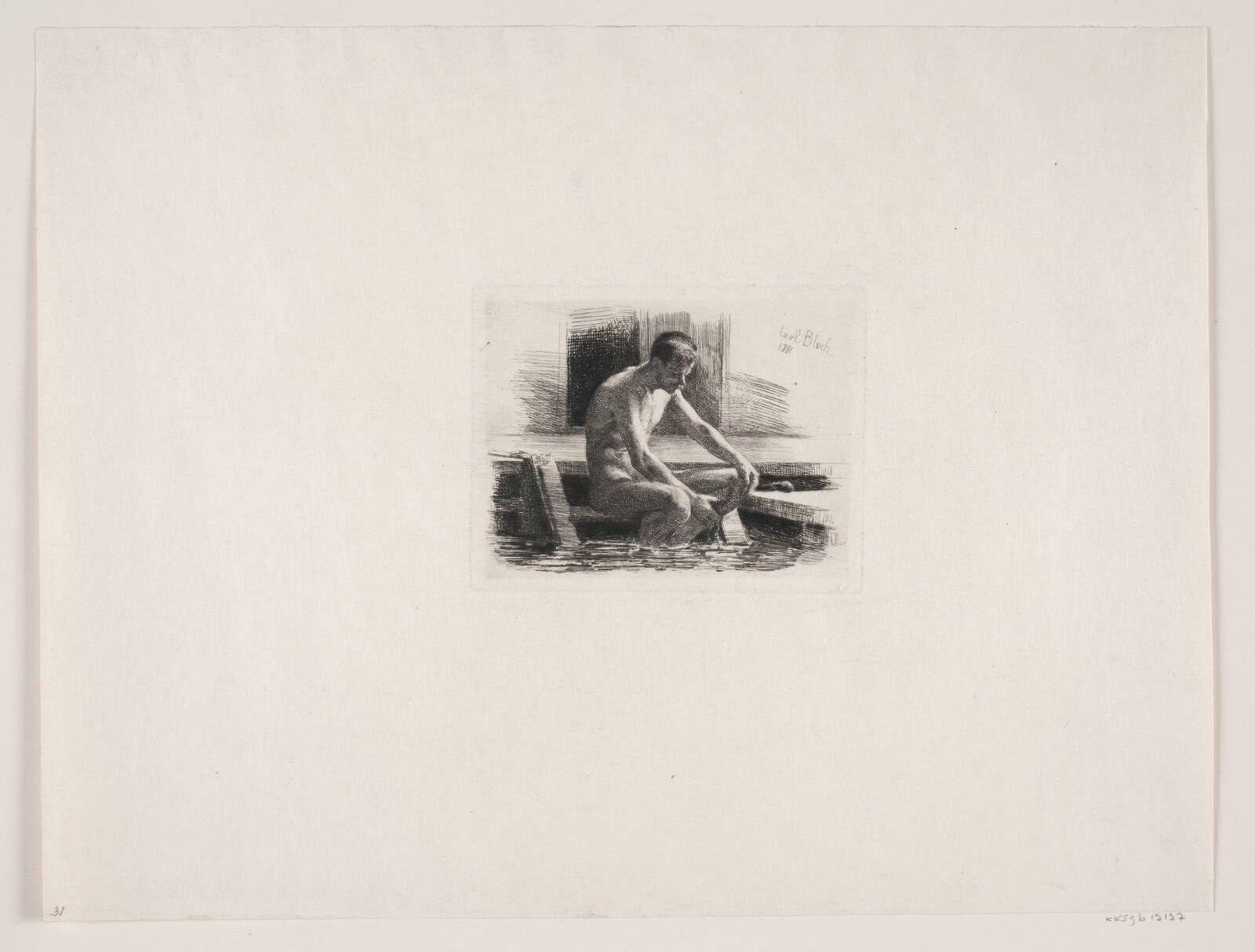 Lille badende mand, Carl Bloch, 1881