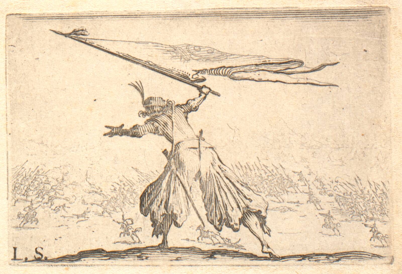 Fanebærer, Jacques Callot, 1621