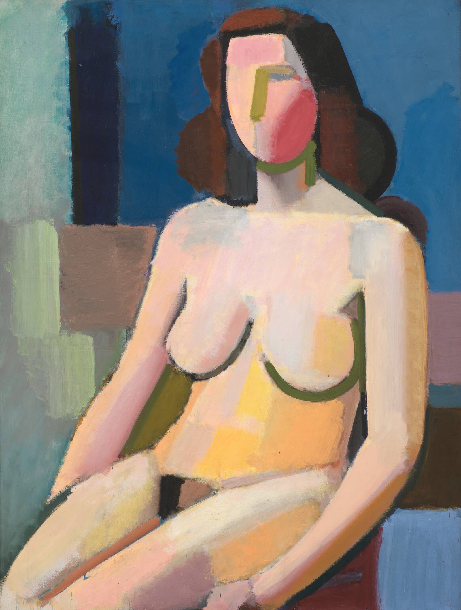 Siddende kvindelig model, Vilhelm Lundstrøm, 1940