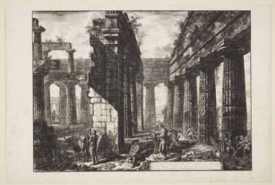 Det indre af ruinerne af en af pronaoi til Neptun-templet [...]