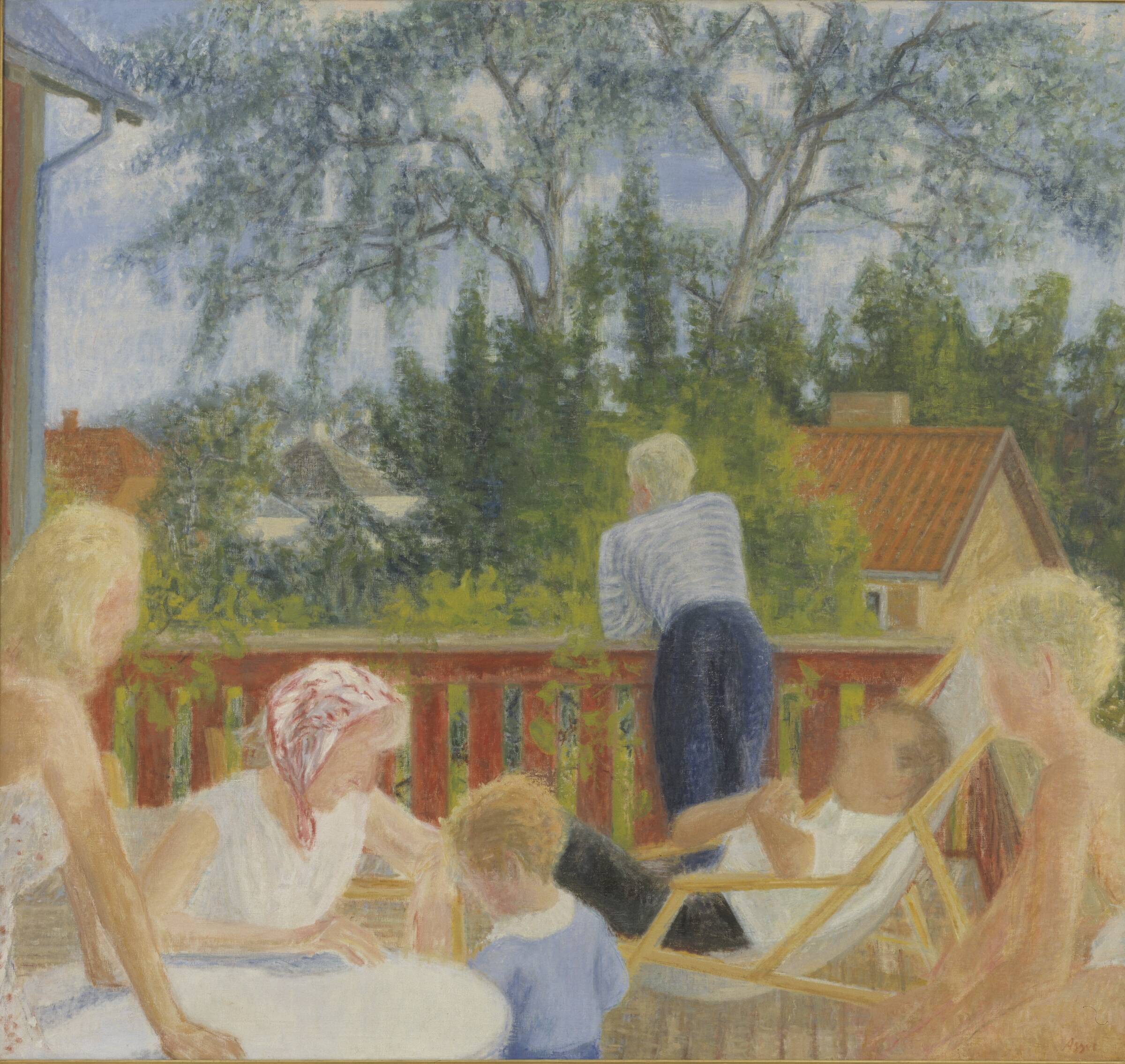 Sommerdag på altanen, Knud Agger, 1940-1955