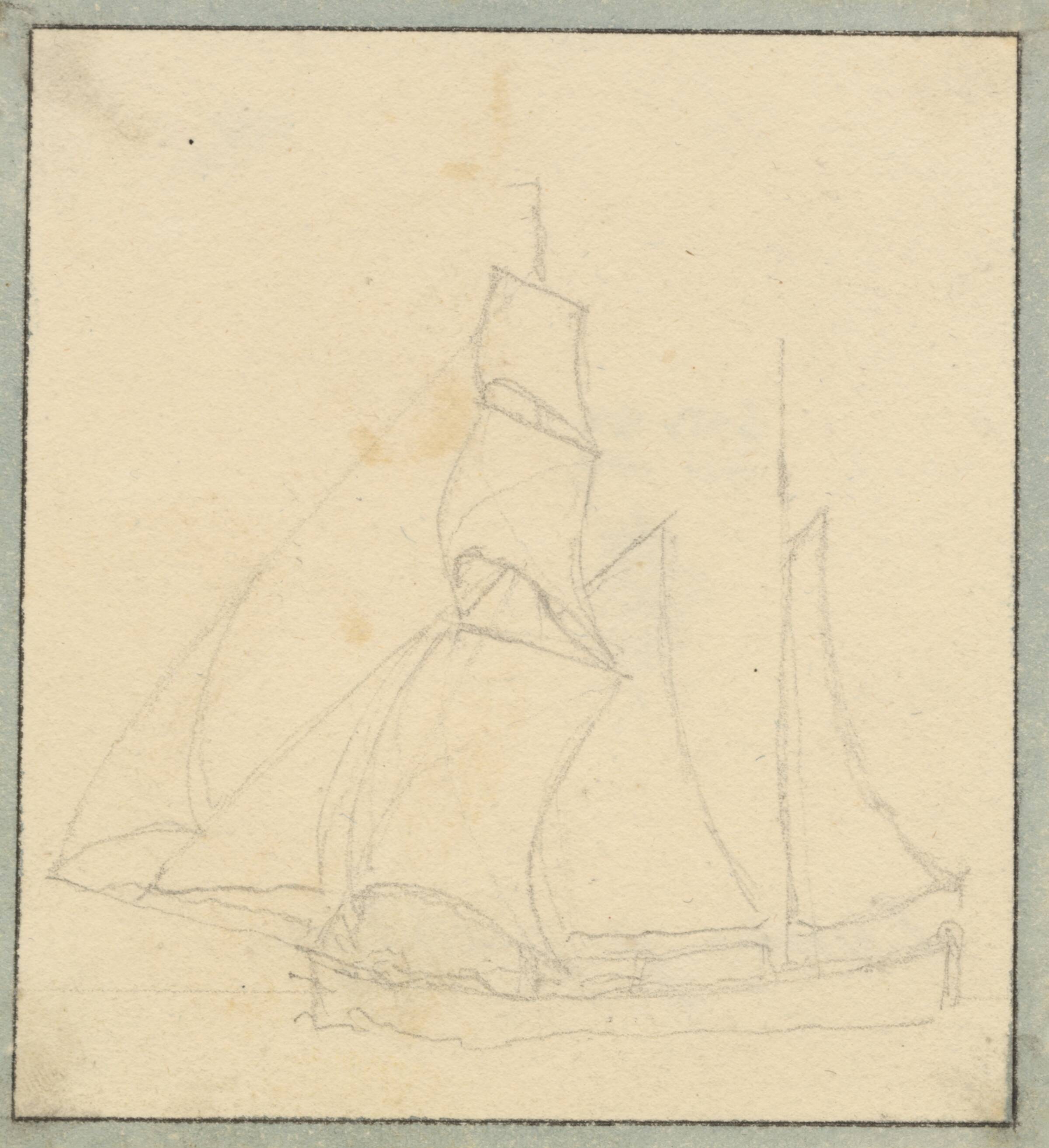 En Skonnert under sejl., C.W. Eckersberg, 1783-1853