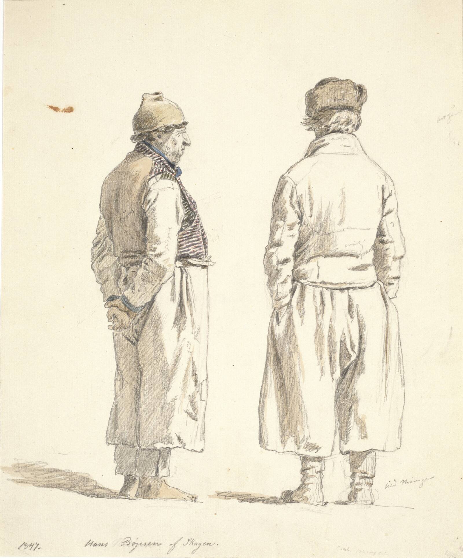To skagensfiskere, Martinus Rørbye, 1847
