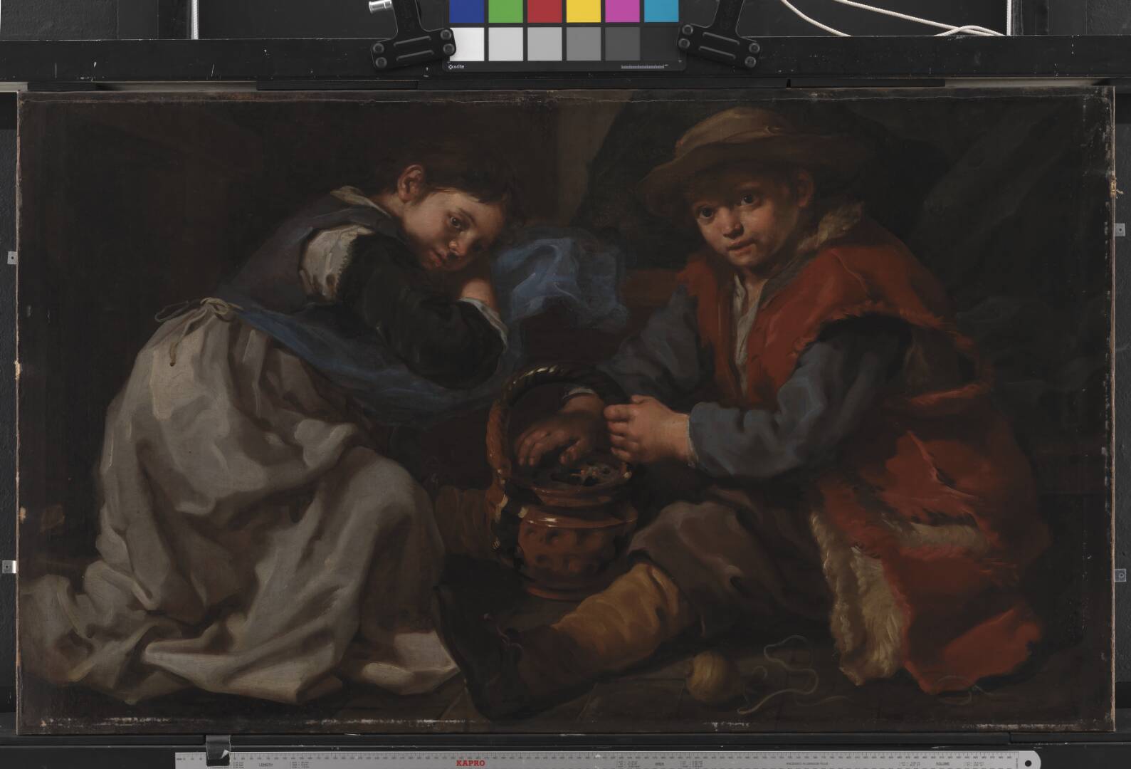 A Girl and a Boy with a Brazier, by Bernardo Eberhart Keilhau, 1655-1660