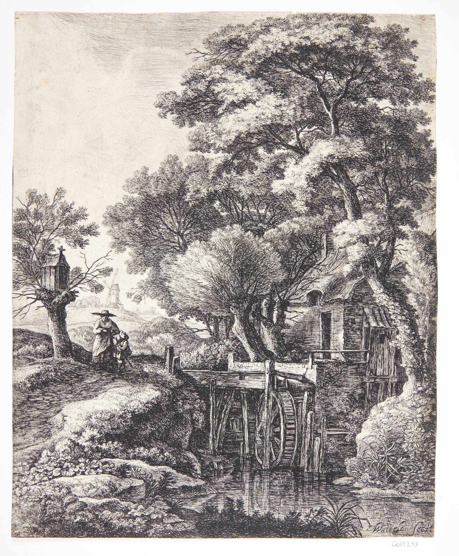 Vandmølle, Anthonie Waterloo, 1610-1690