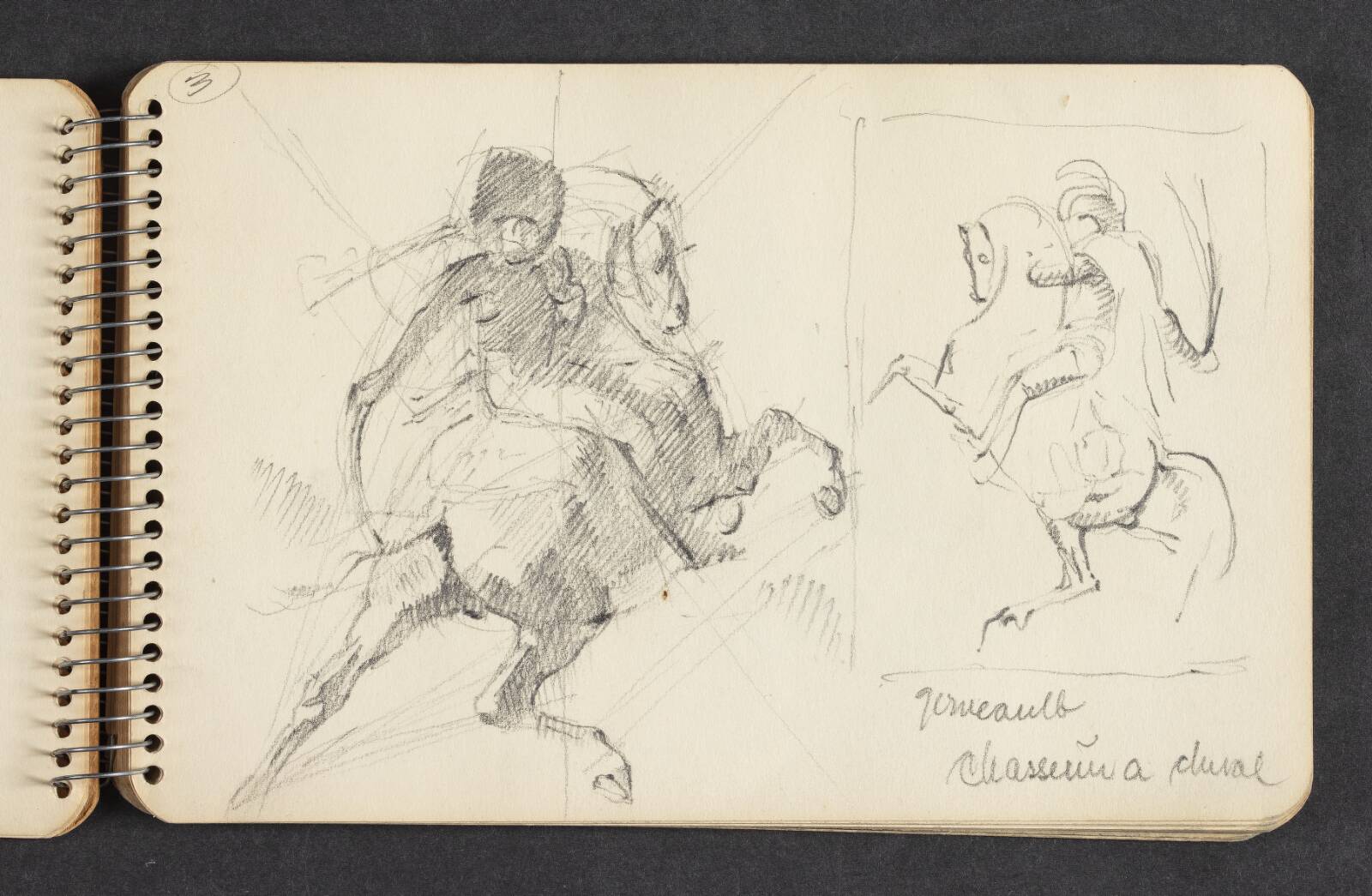 "Des chevaux haltants gericault", Hans Lollesgaard, 1923-1993