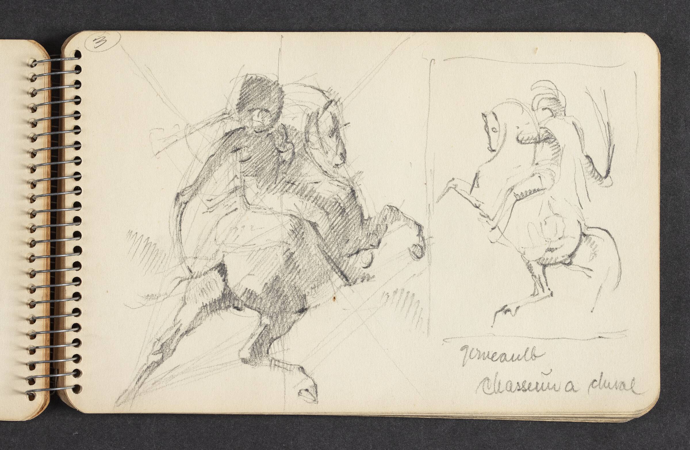 "Des chevaux haltants gericault", Hans Lollesgaard, 1923-1993