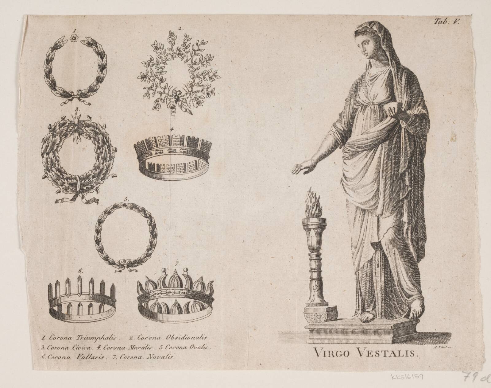 Corona Triumphalis og Virgo Vestalis, Andreas Flint, 1767-1824