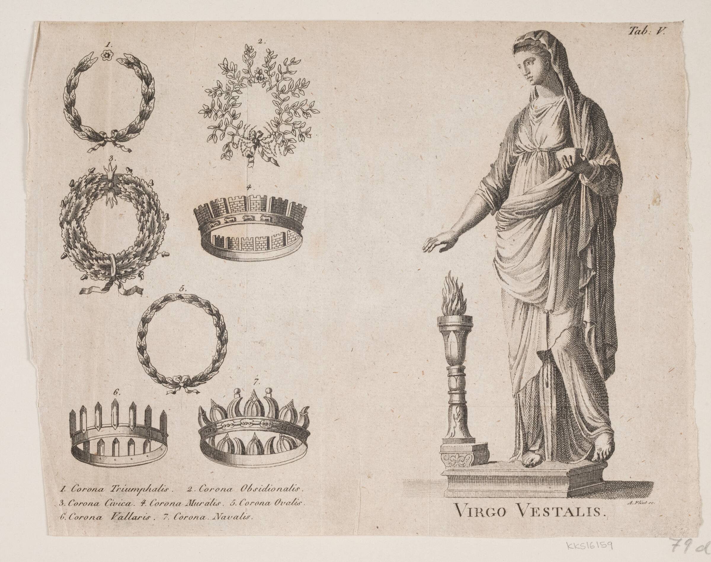 Corona Triumphalis og Virgo Vestalis, Andreas Flint, 1767-1824