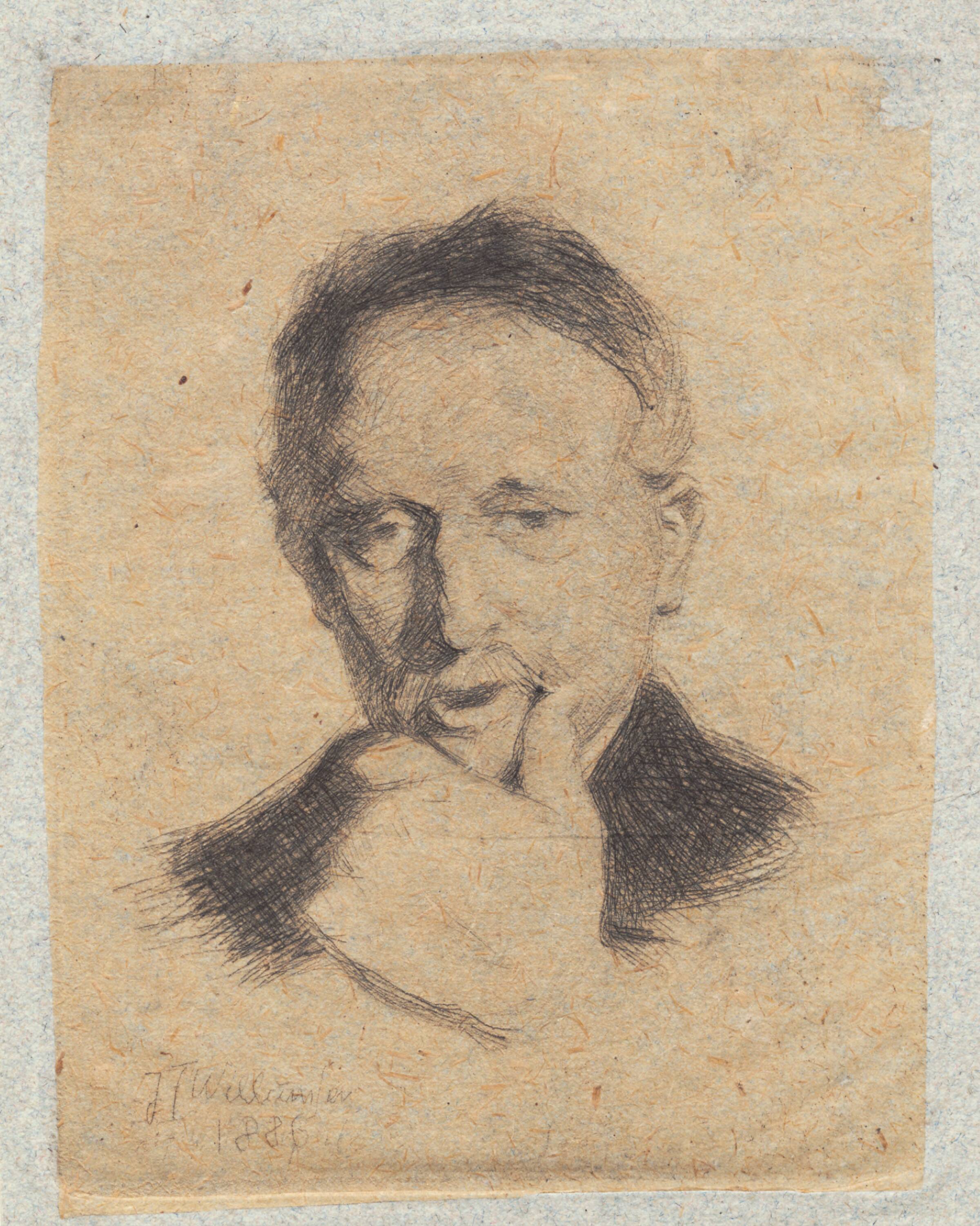Mand med hånd over hagen, J.F. Willumsen, 1886