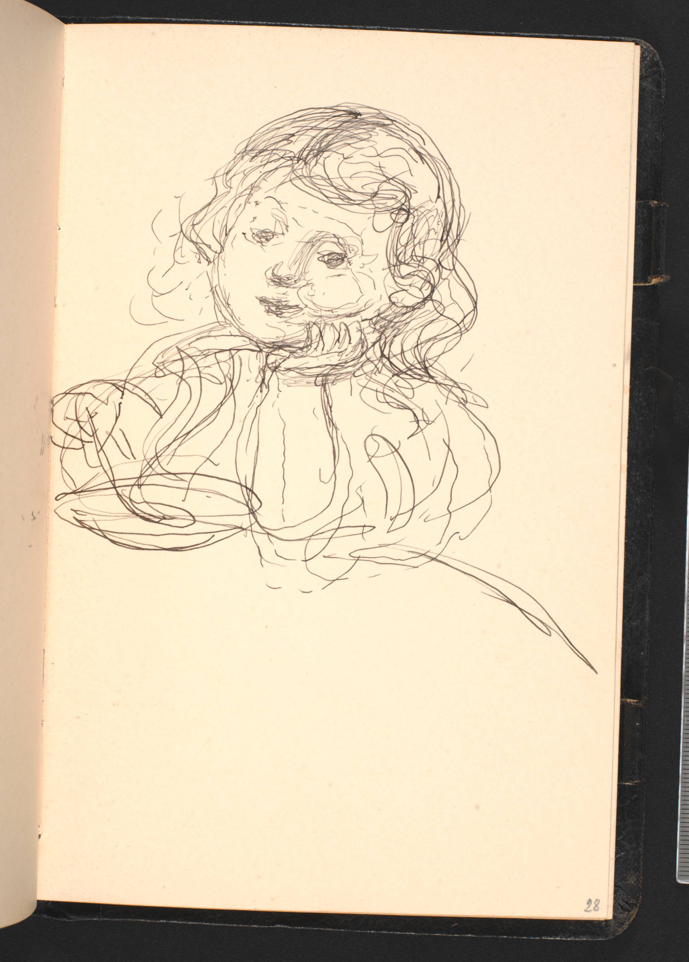 Lille pige ved et borg, halvfigur, J.F. Willumsen, 1907-1910