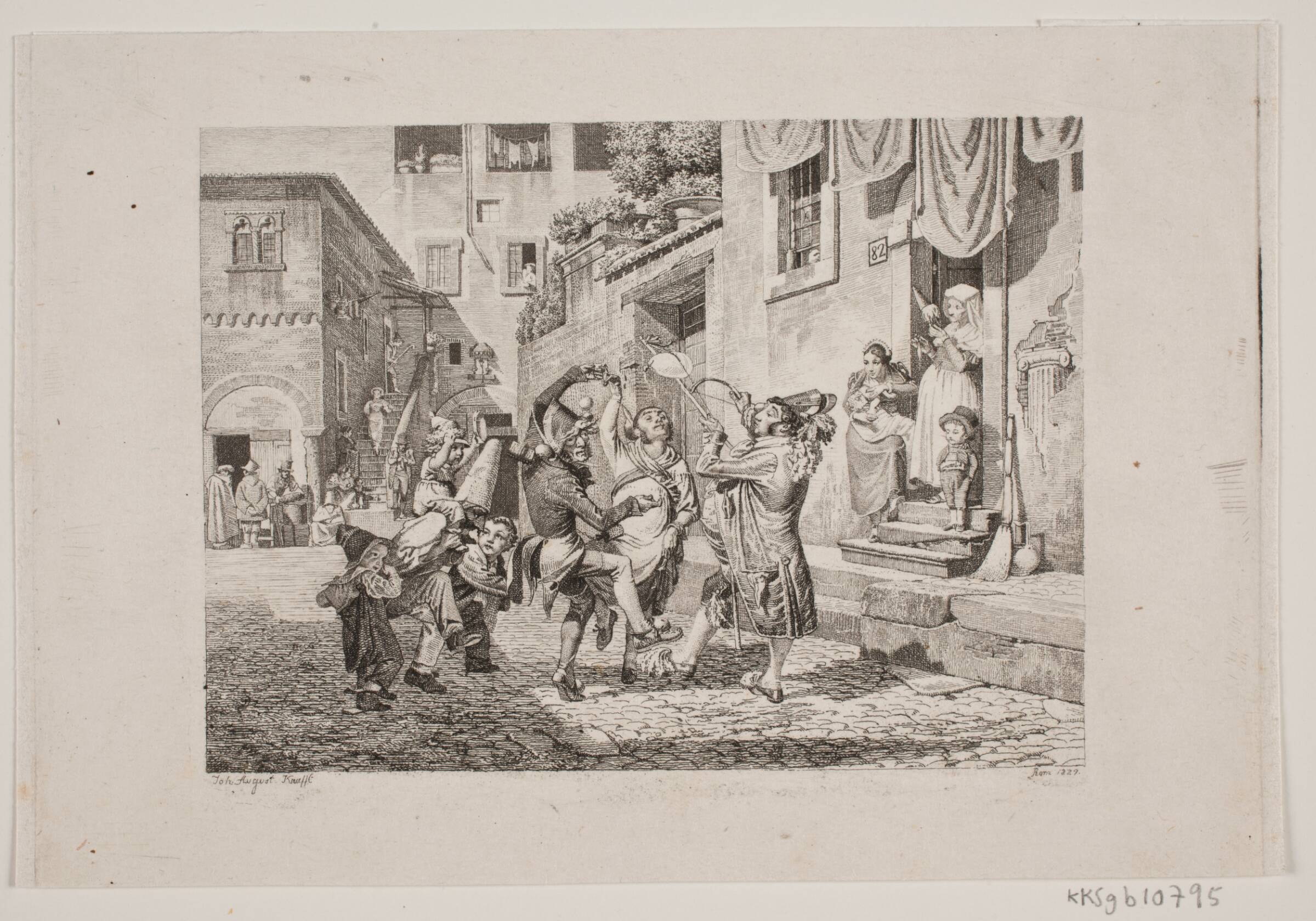 Karnevalsscene, August Krafft, 1829