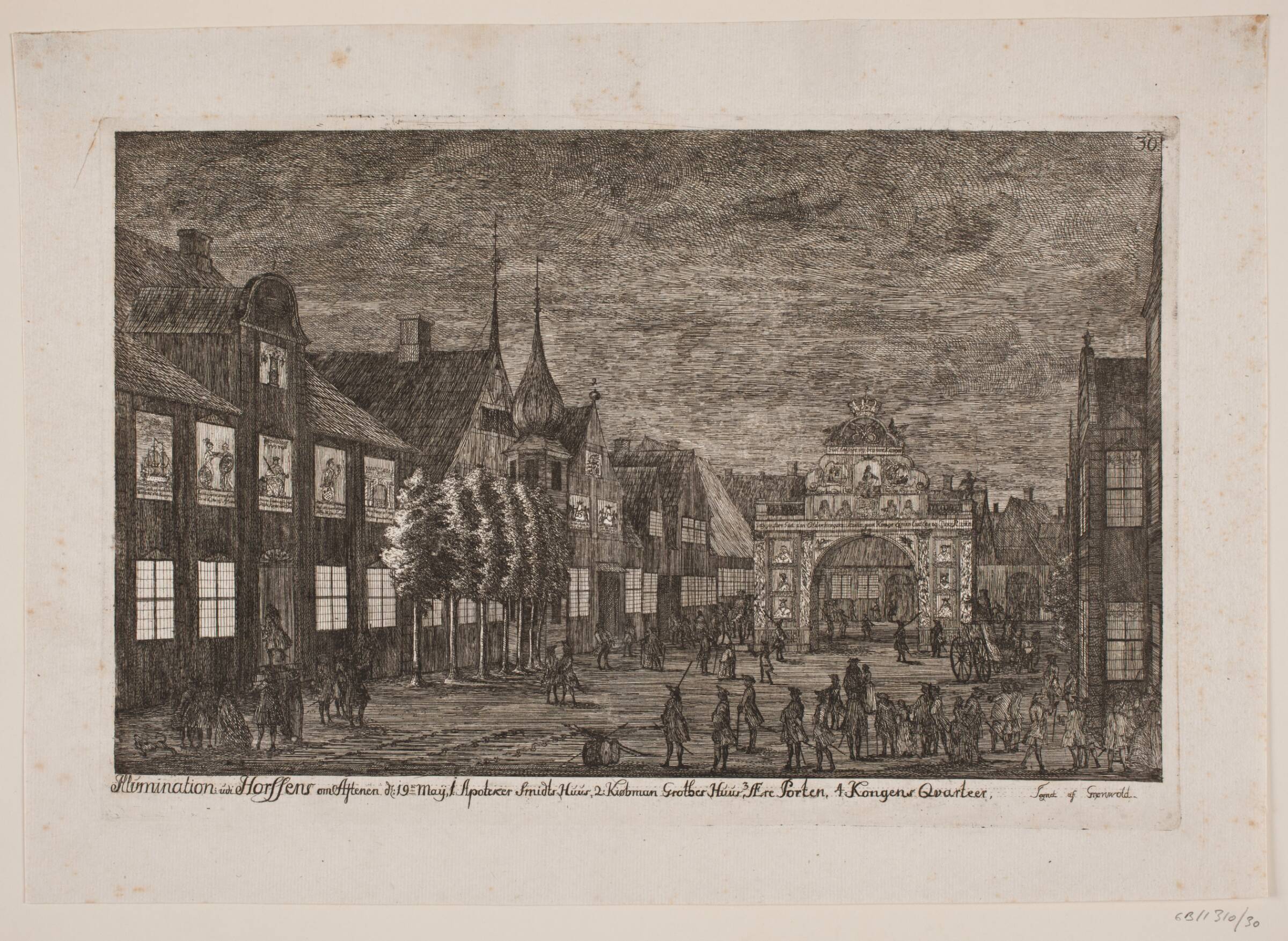 Illuminationen i Horsens, Poul Isac Grønvold, 1749