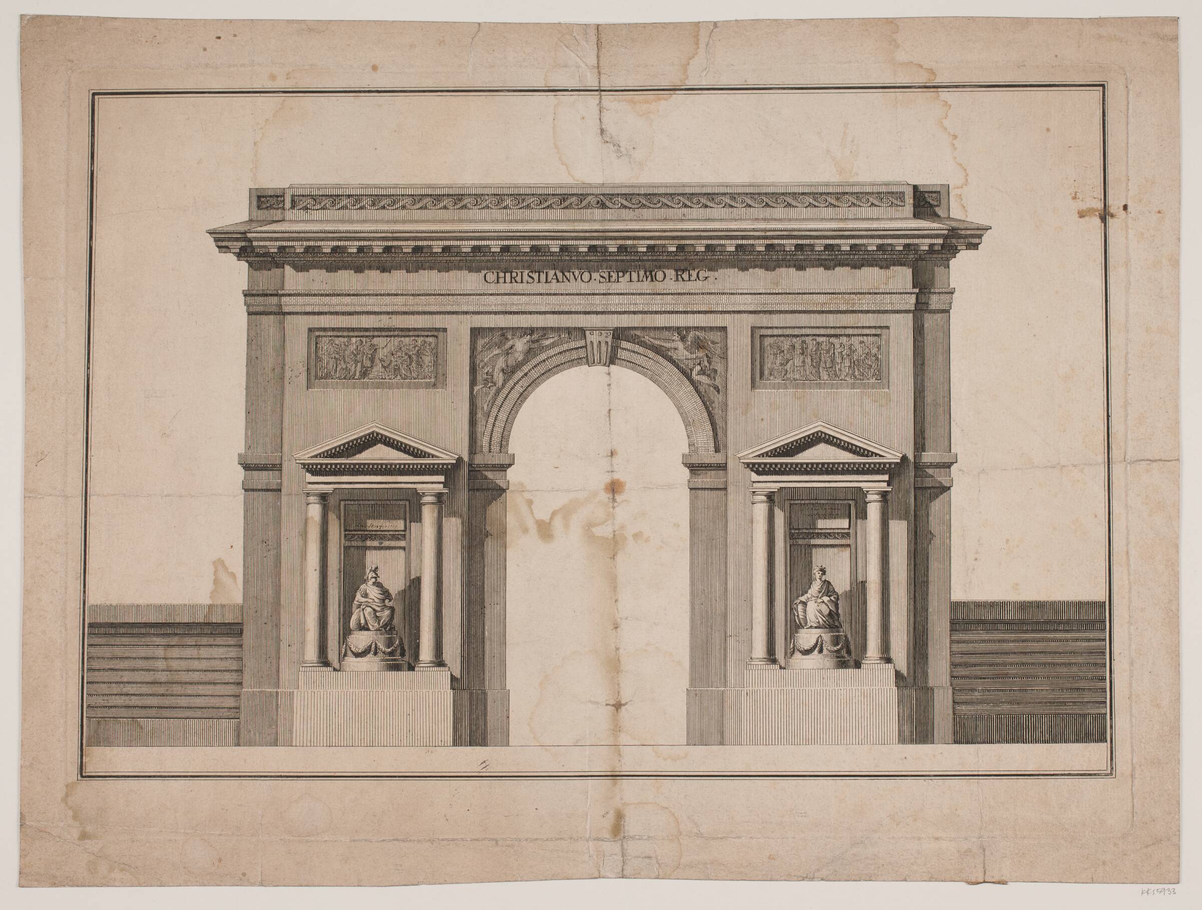 En Stadsport. Akademisk projekt, J.G. Bradt, 1741-1770