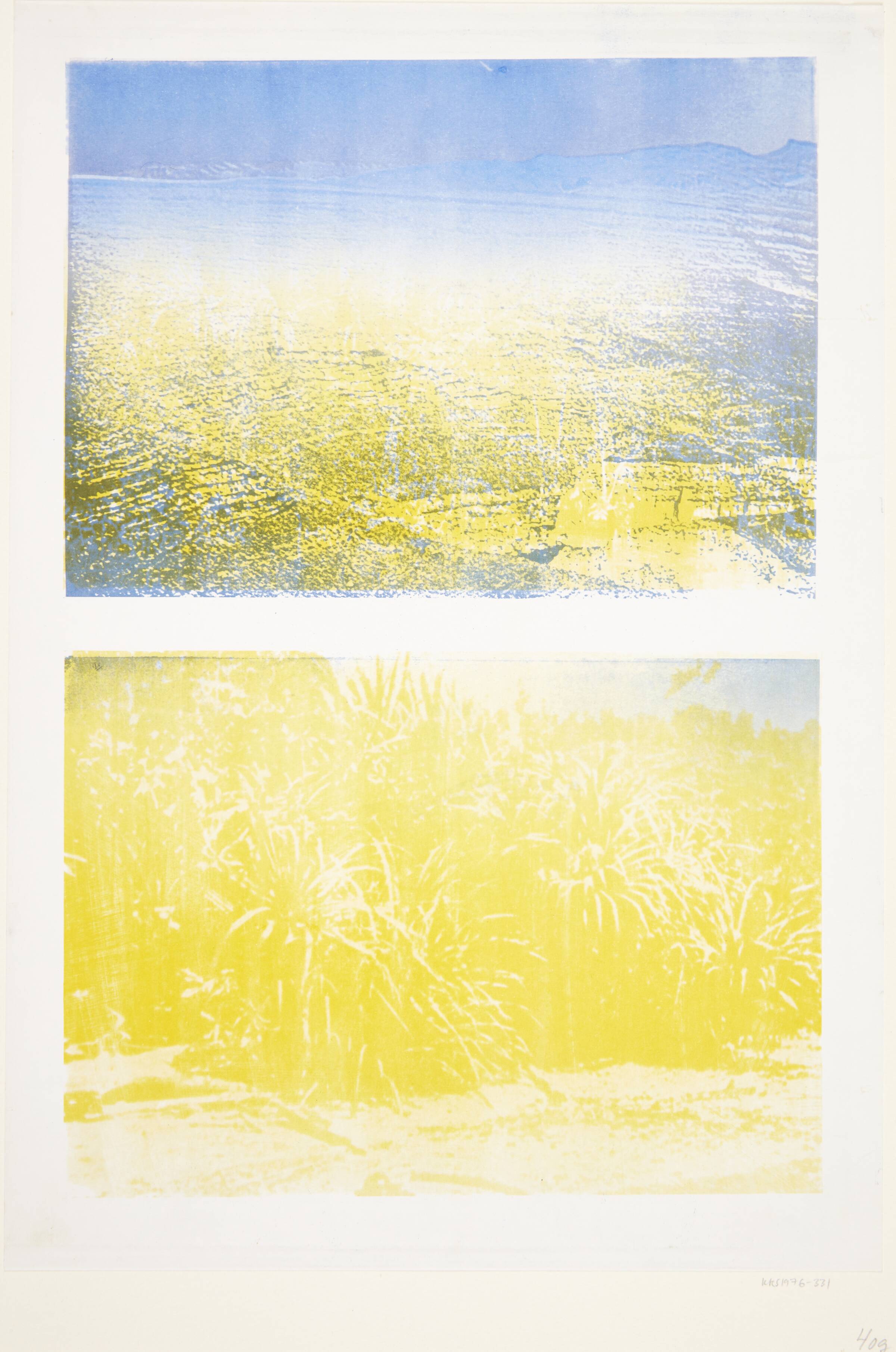 To ørkenlandskaber med bjerge, Susanne Mark, 1976