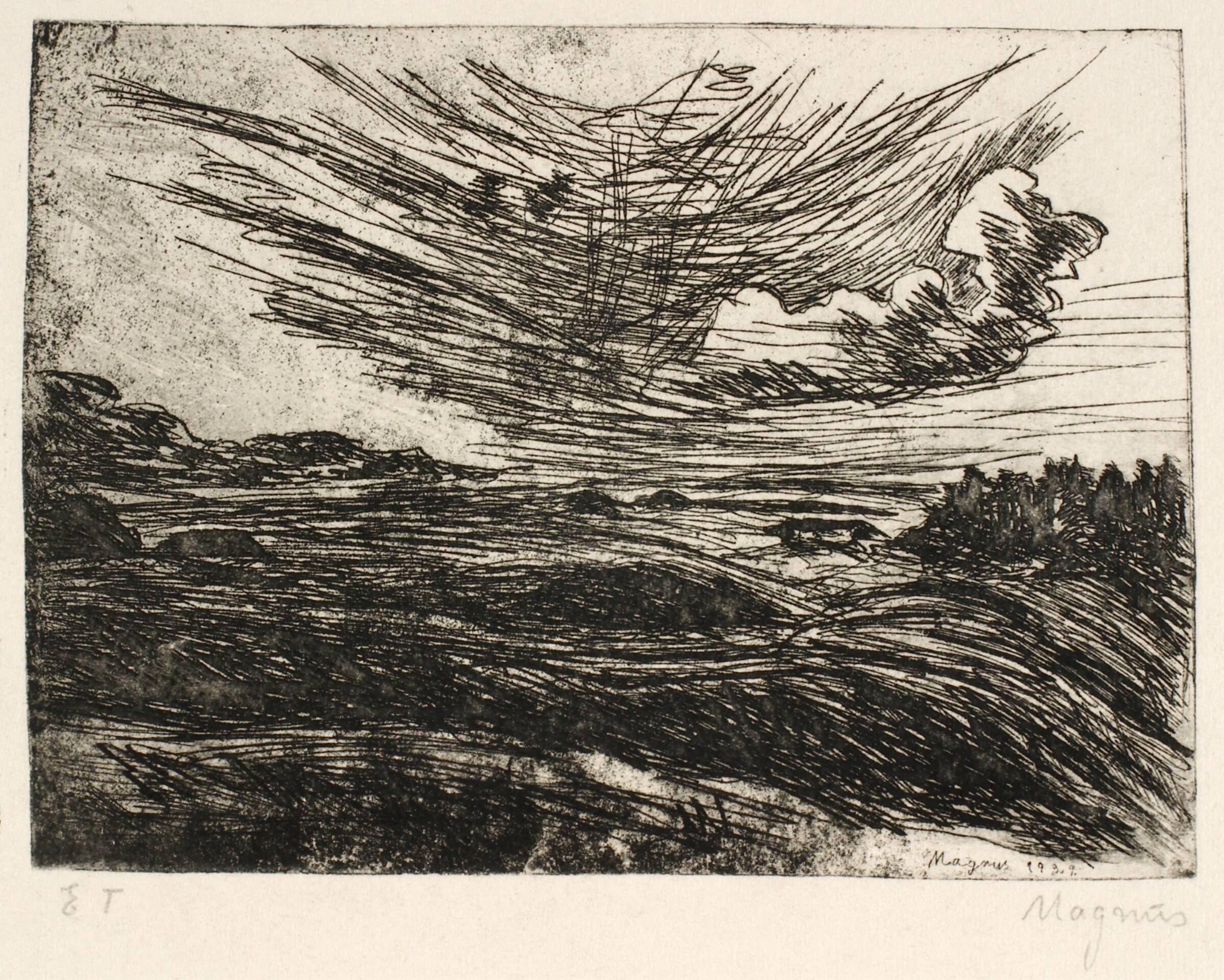 Jysk landskab, Reidar Magnus, 1929