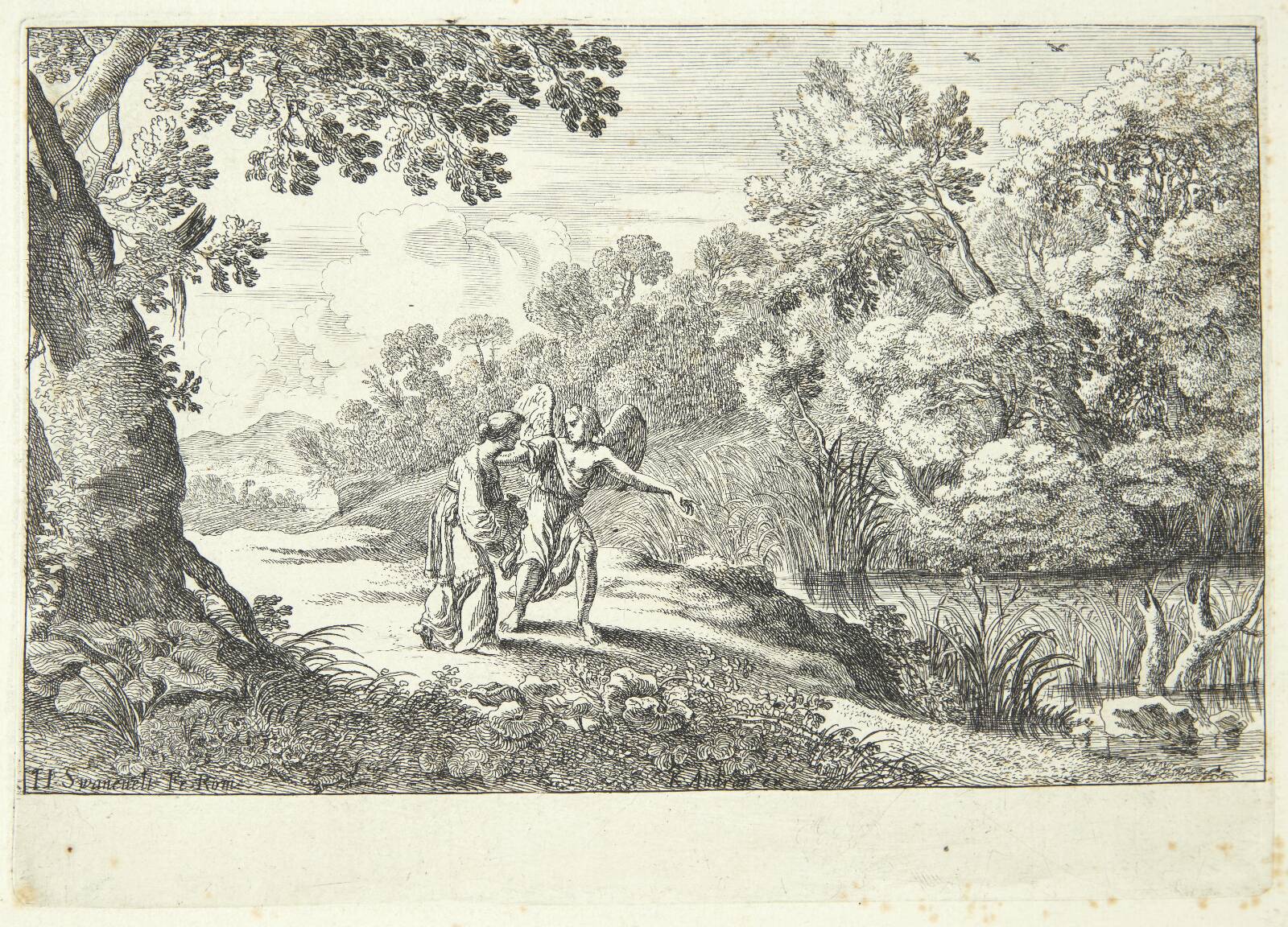 Hagar og englen, Herman van Swanevelt, 1603-1655
