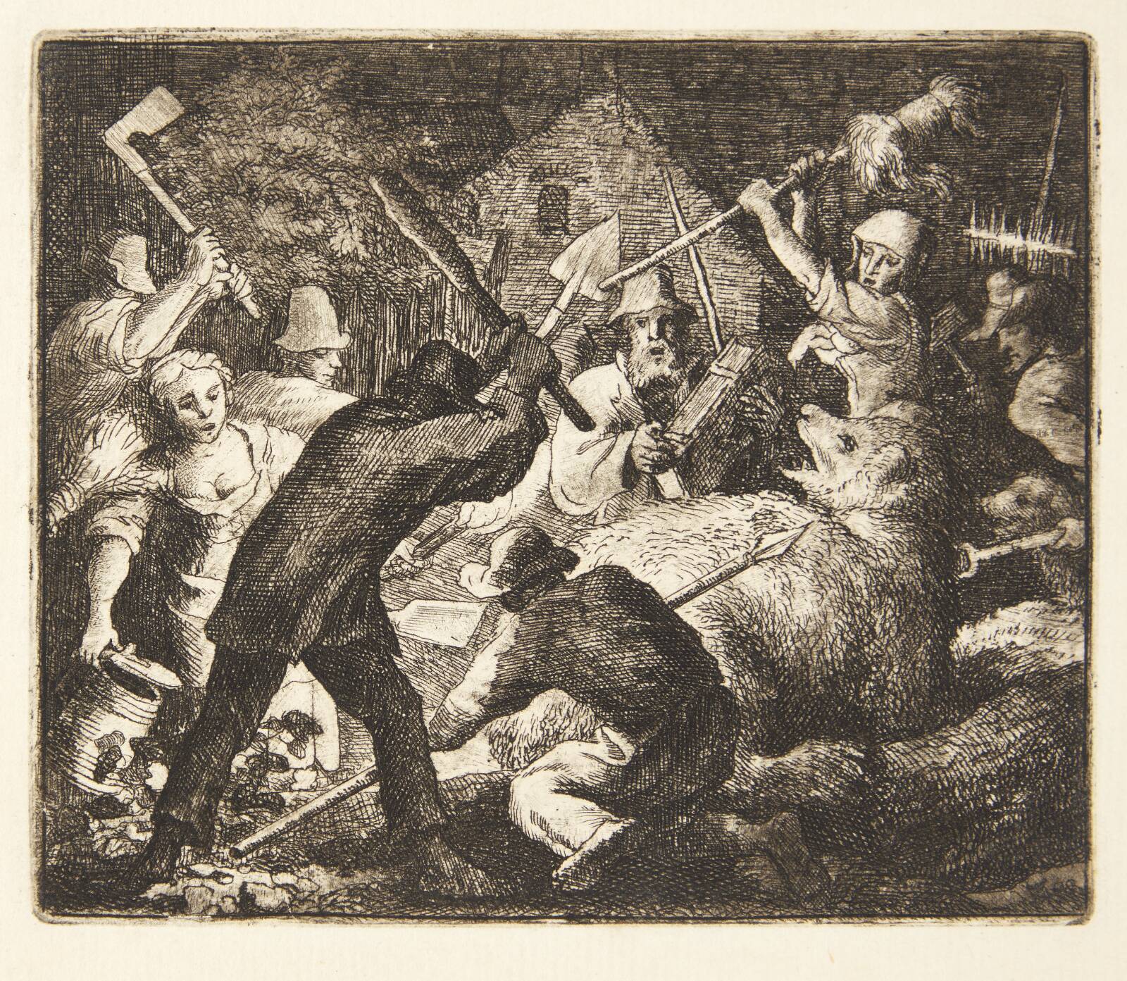 Bønder angriber bjørnen, Allaert van Everdingen, 1621-1675