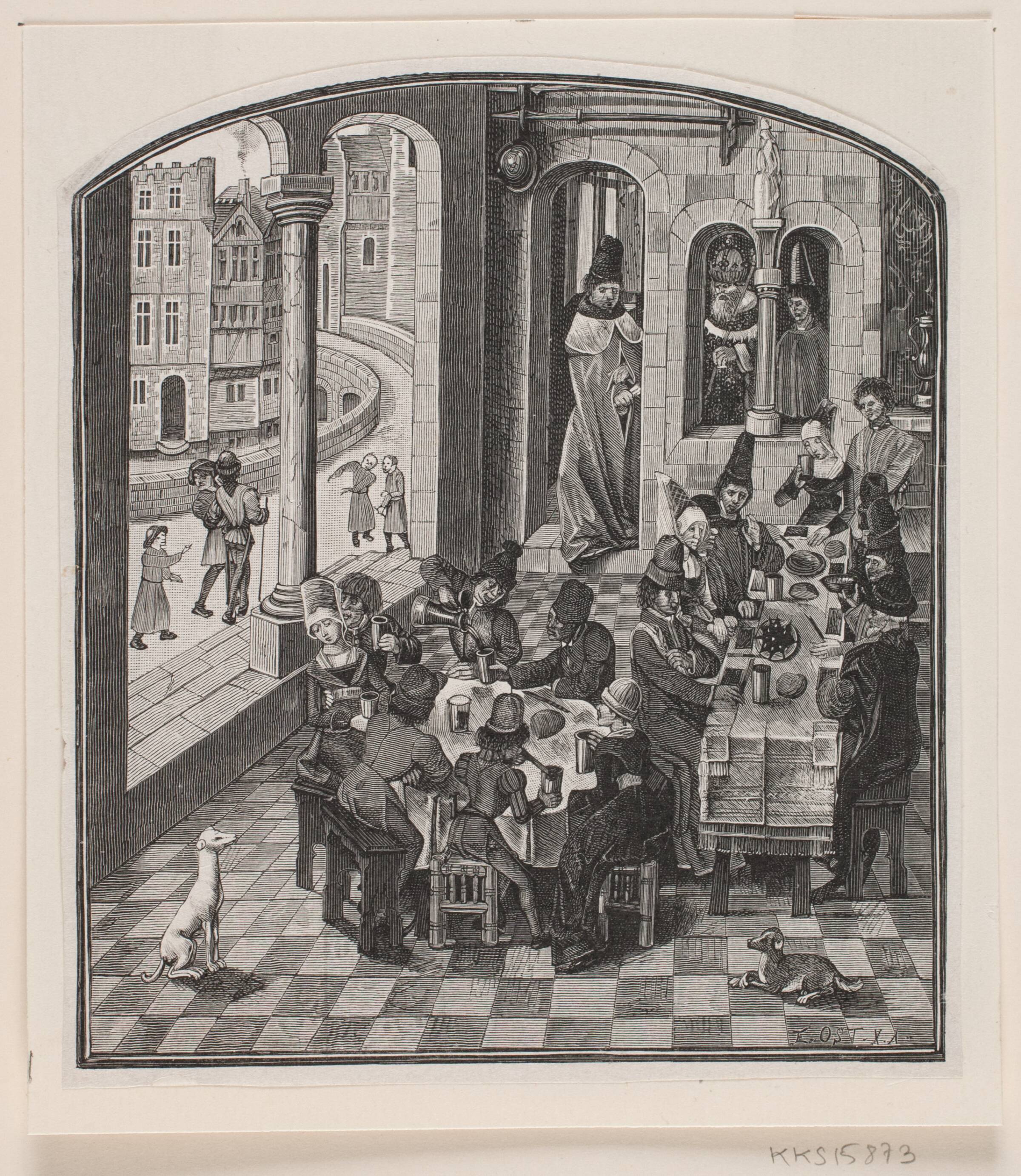Prøvetryk af xylografi efter flamsk miniature fra det 15. århundrede, Louis Sørensen, 1886
