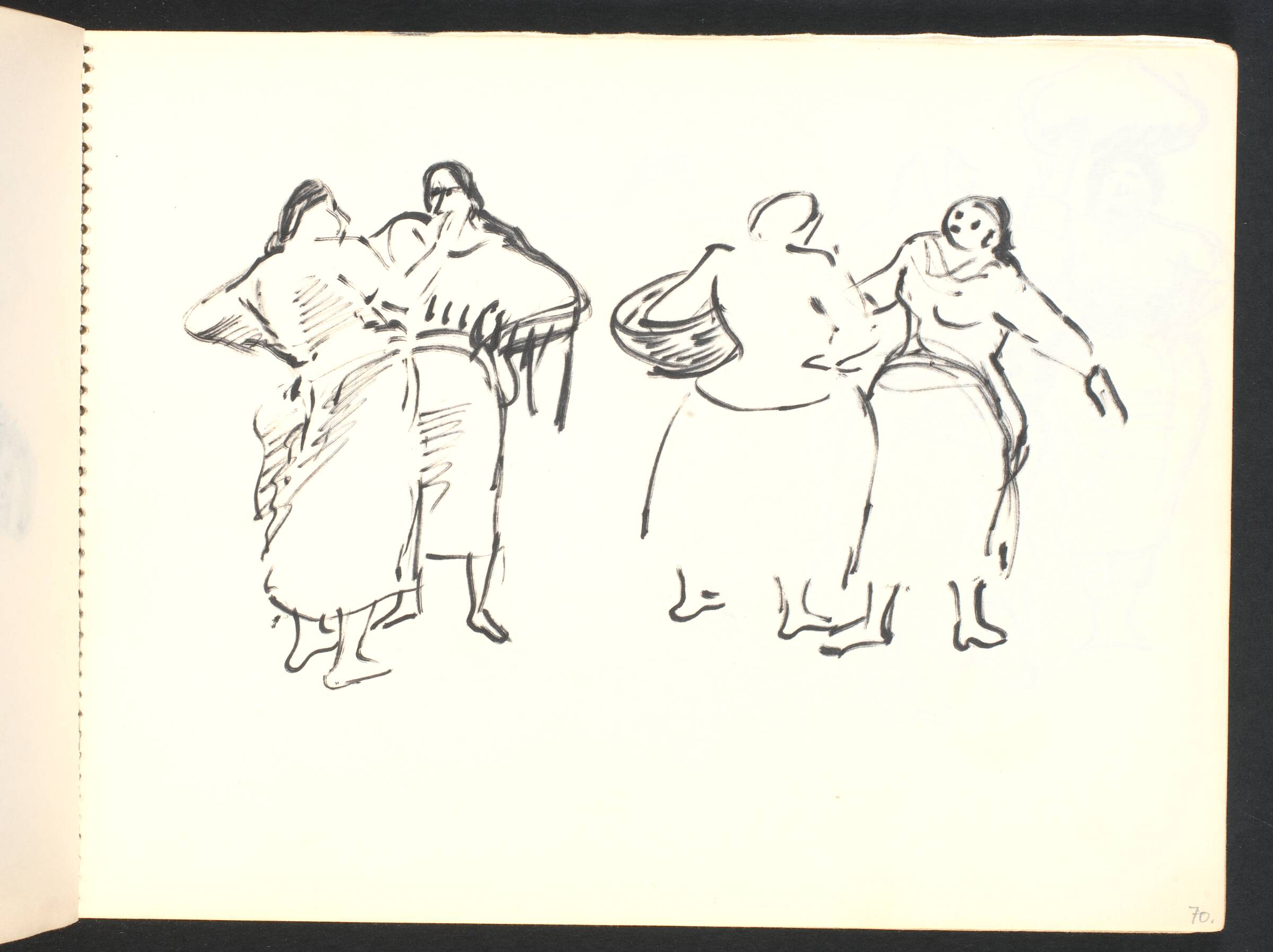 Fire kvinder i samtale, Gottfred Eickhoff, 1952