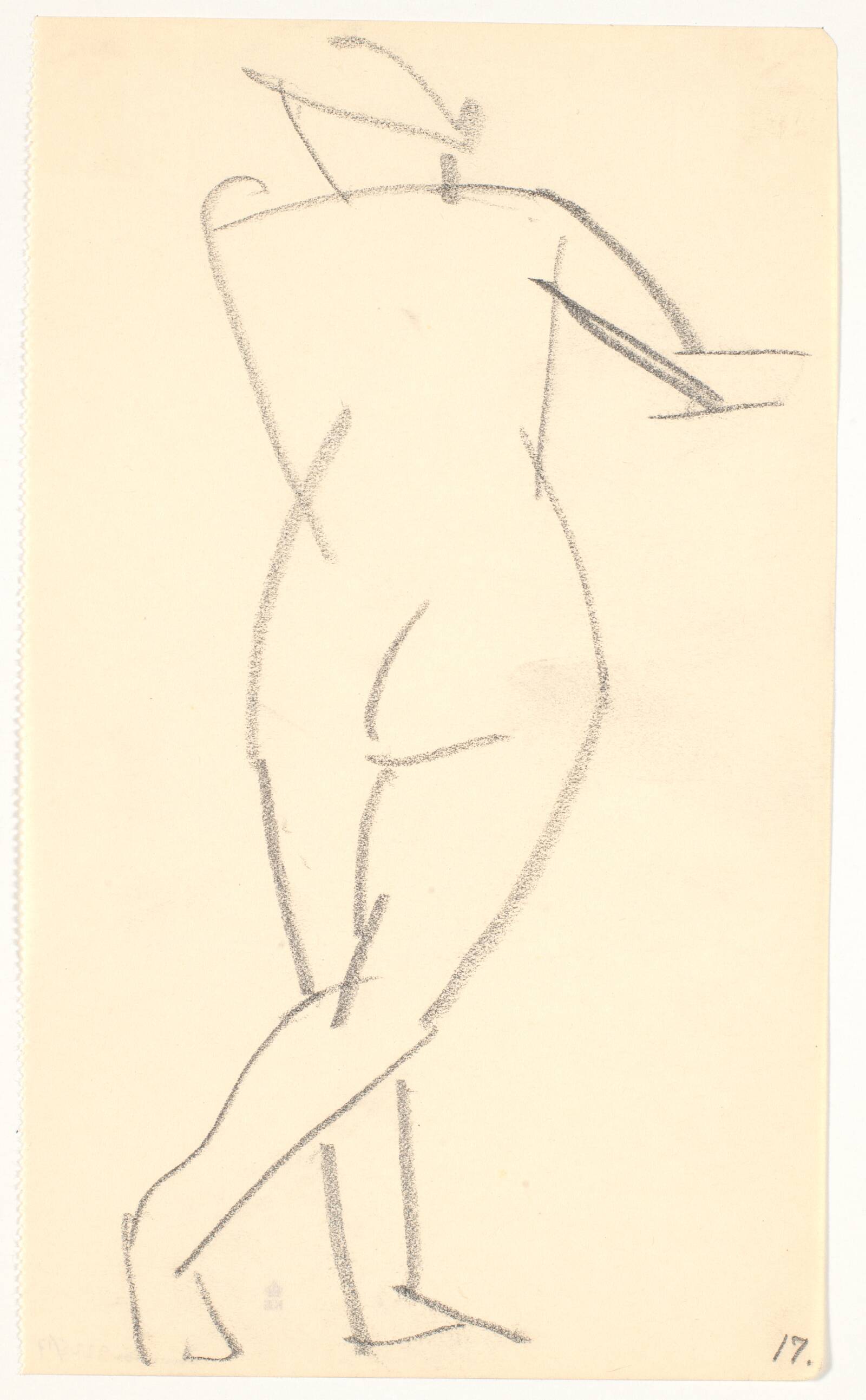 Stående model, set bagfra, Isakson, Karl, 1914-1915