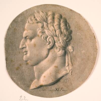 Portrætmedaillon af Titus Vespianus. Romersk kejser