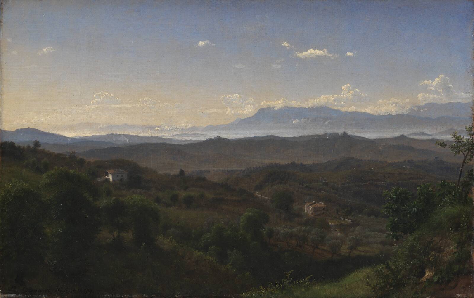 View of the Sacco Valley southeast of Olevano. The Volsci Montains can be Seen in the Background, by P.C. Skovgaard, 1869