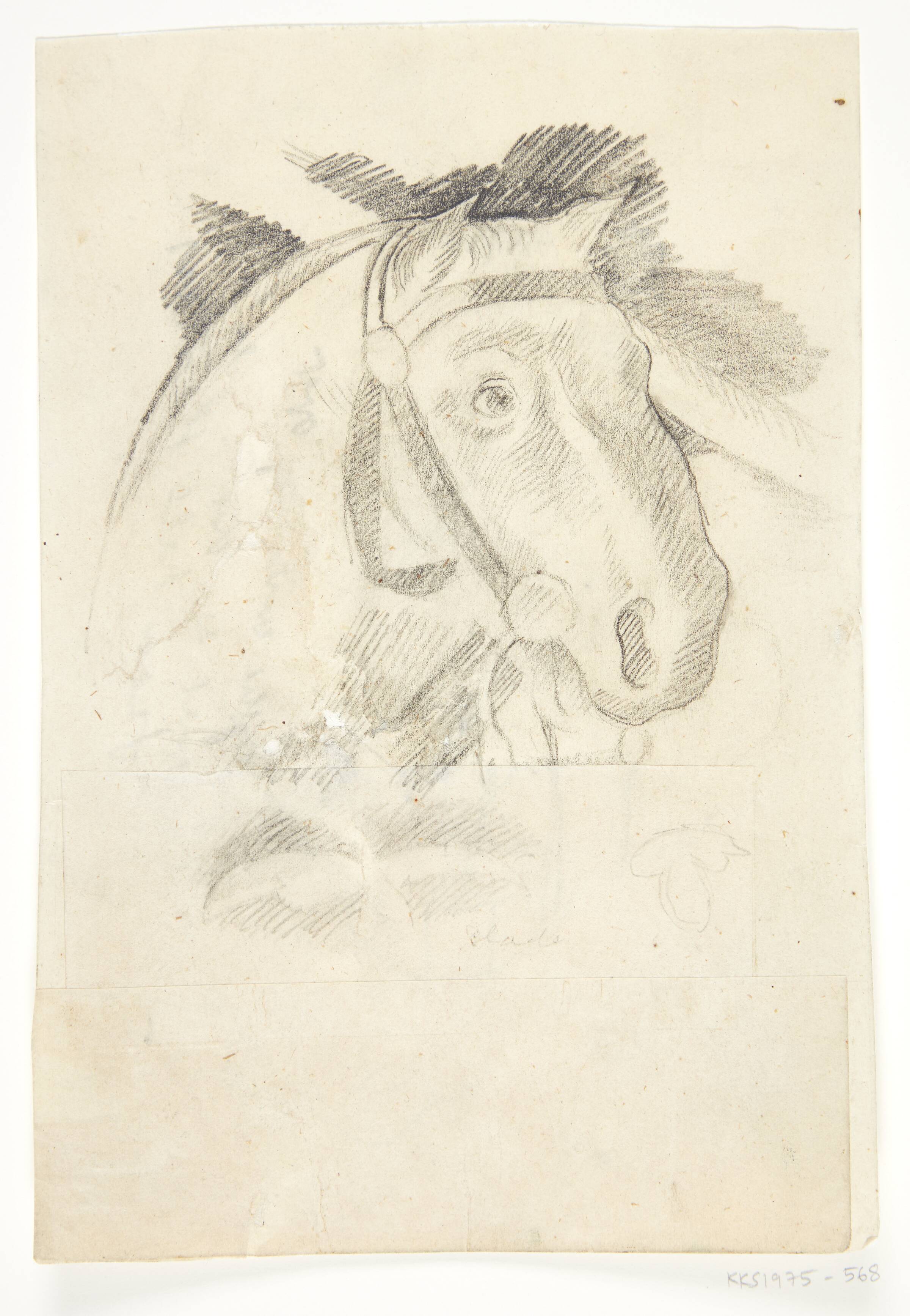 Hestehoved. Kompositionsskitse til P. Uccellos "La Battaglia", William Scharff, 1901-1959