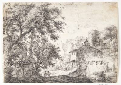 Bymur med et herberg