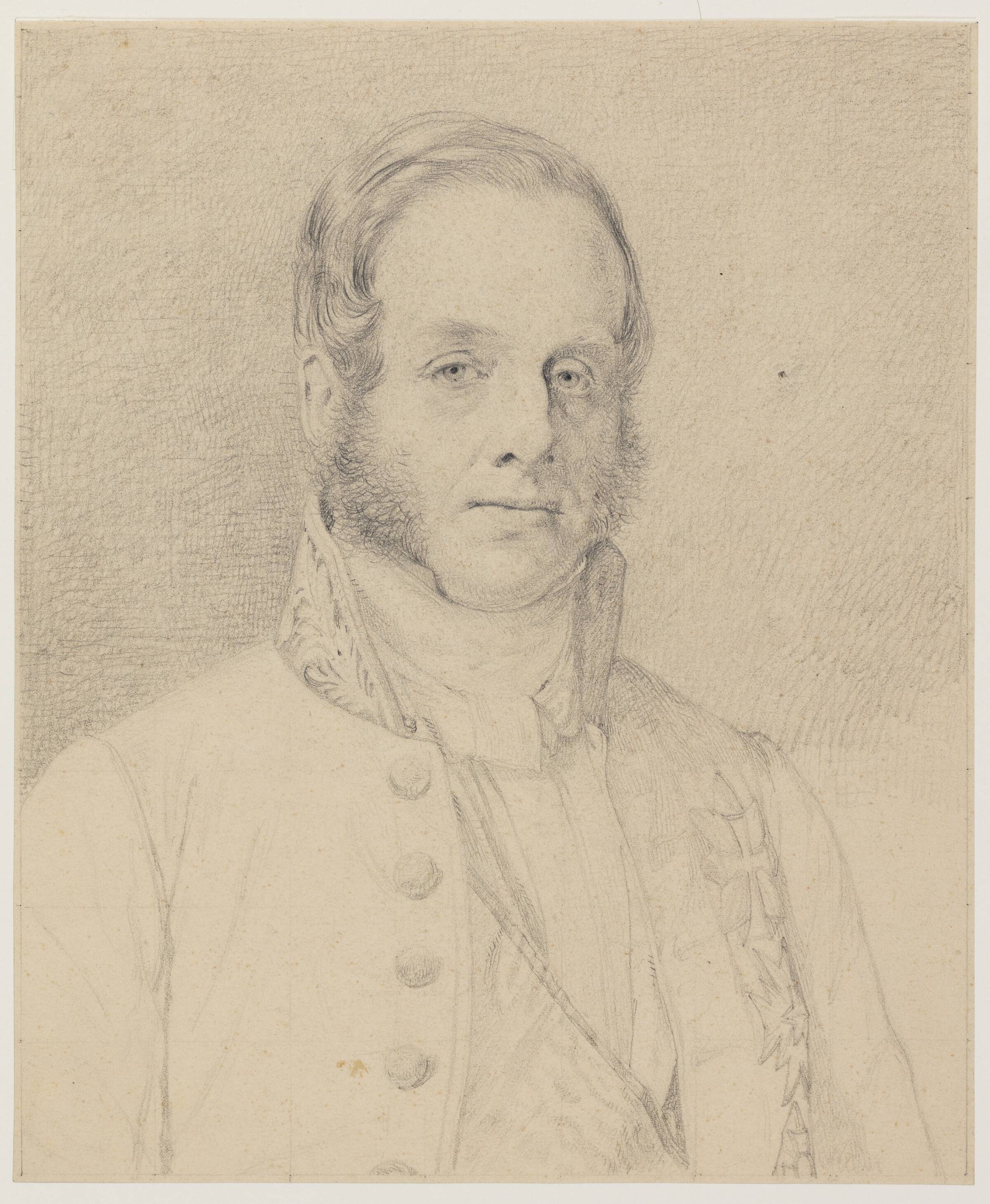 Portræt af generalpostdirektør, greve O.S. Danneskjold-Samsøe, Jørgen Roed, 1808-1888