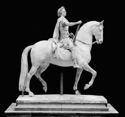 Frederik V til hest. Skitse til rytterstatue på Amalienborg Plads