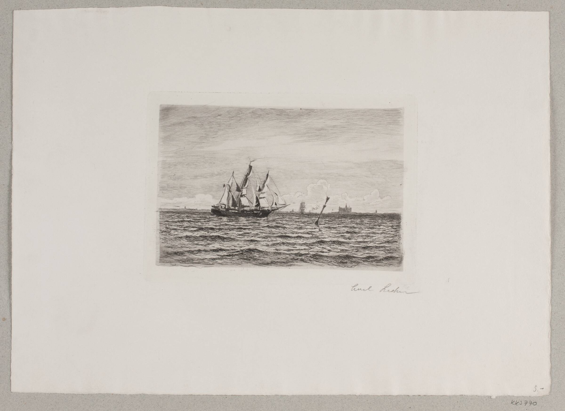 Skibe i sundet, Carl Locher, 1891
