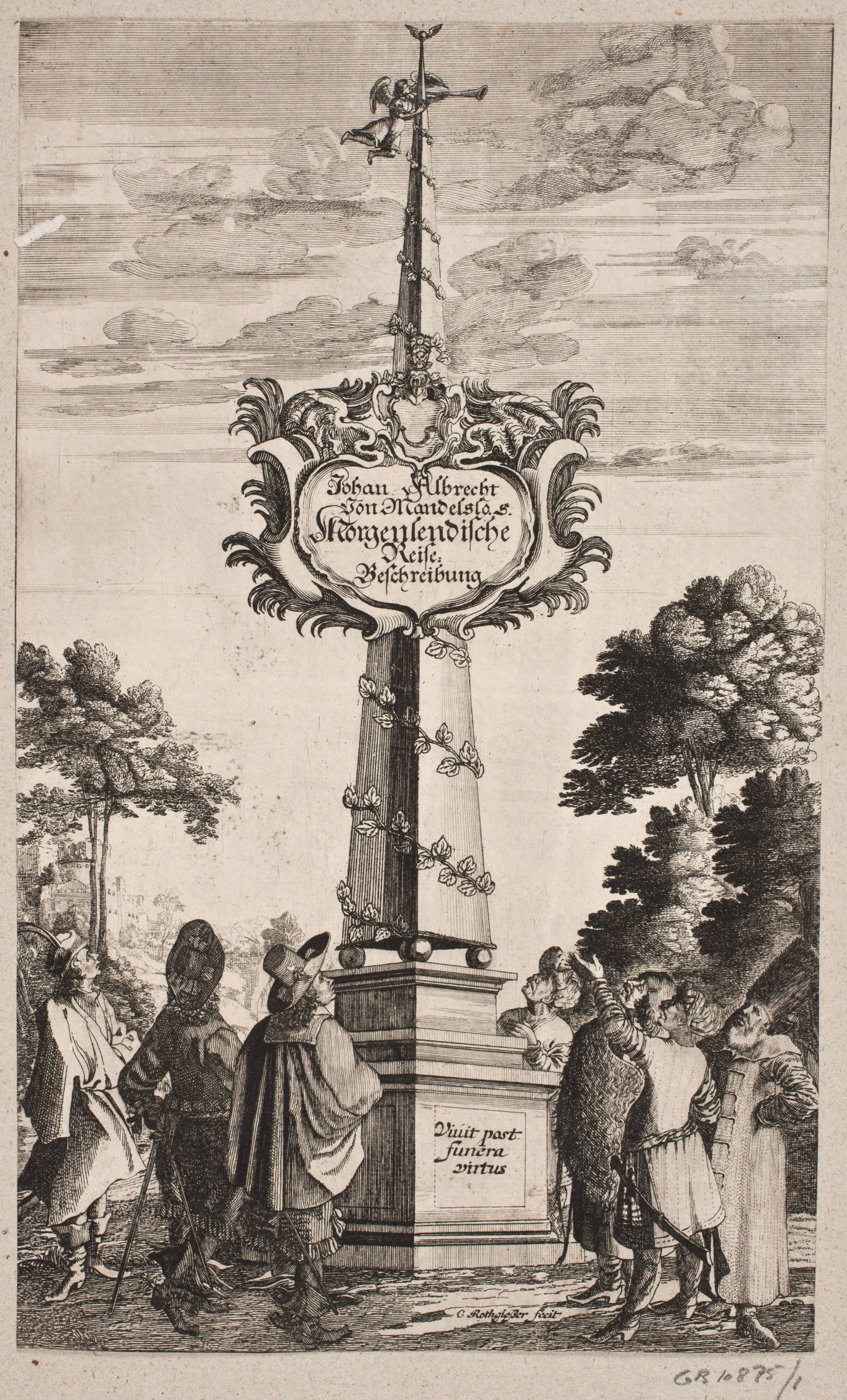 Titelblad til Johann Albrecht Mandelslo, ”Morgenländische Reisebeschreibung […], Schleswig 1668, Christian Rothgiesser, 1668
