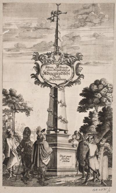 Titelblad til Johann Albrecht Mandelslo, ”Morgenländische Reisebeschreibung […], Schleswig 1668