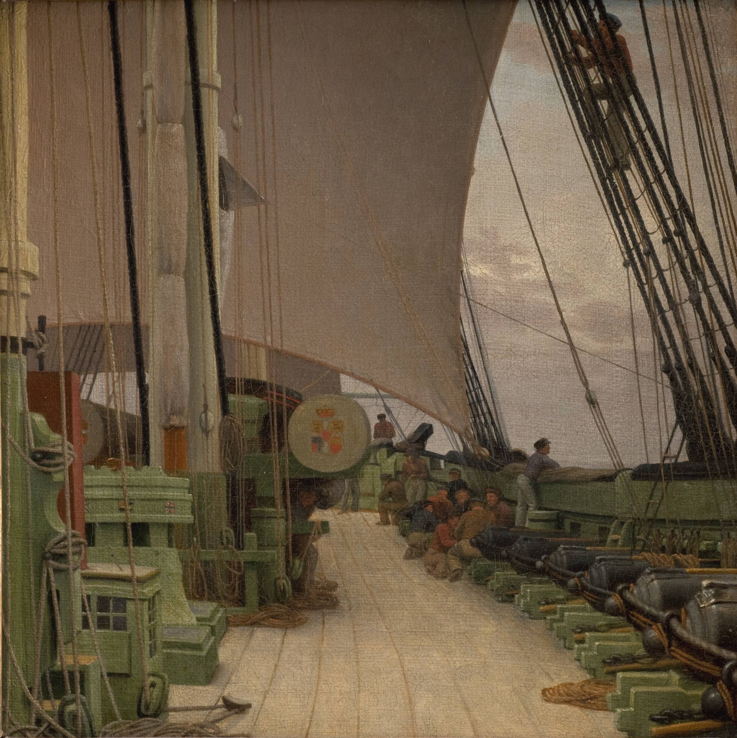 Korvetten "Najaden"s styrbords batteri og dæk, C.W. Eckersberg, 1833