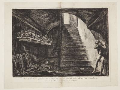 Vue de la Cave spacieuse ou Cantine, qui regnoit sous les trois Ailes du Cavedium, cour de la Maison de Campagne à Pompeiia