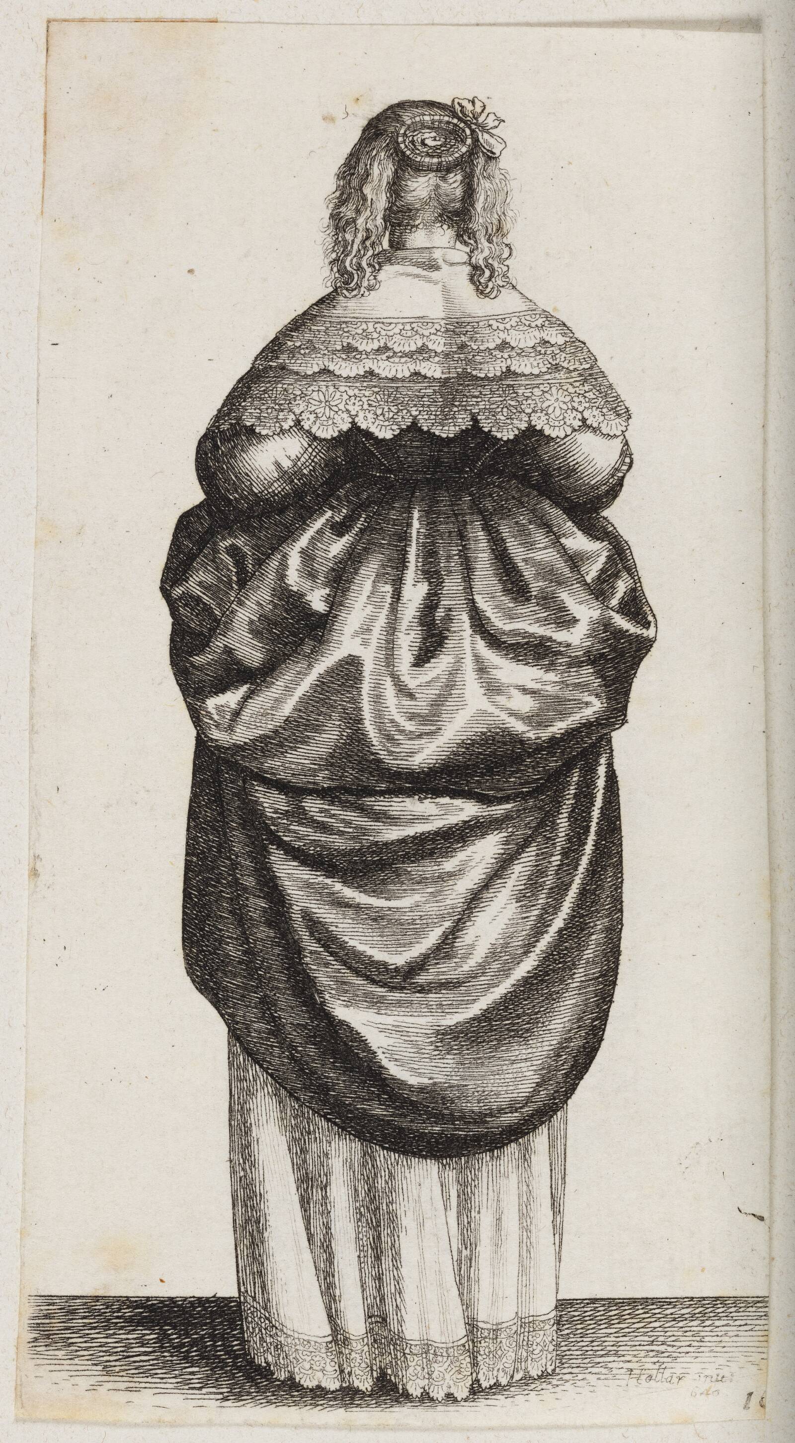 Rygvendt kvinde, Wenceslaus Hollar, 1640