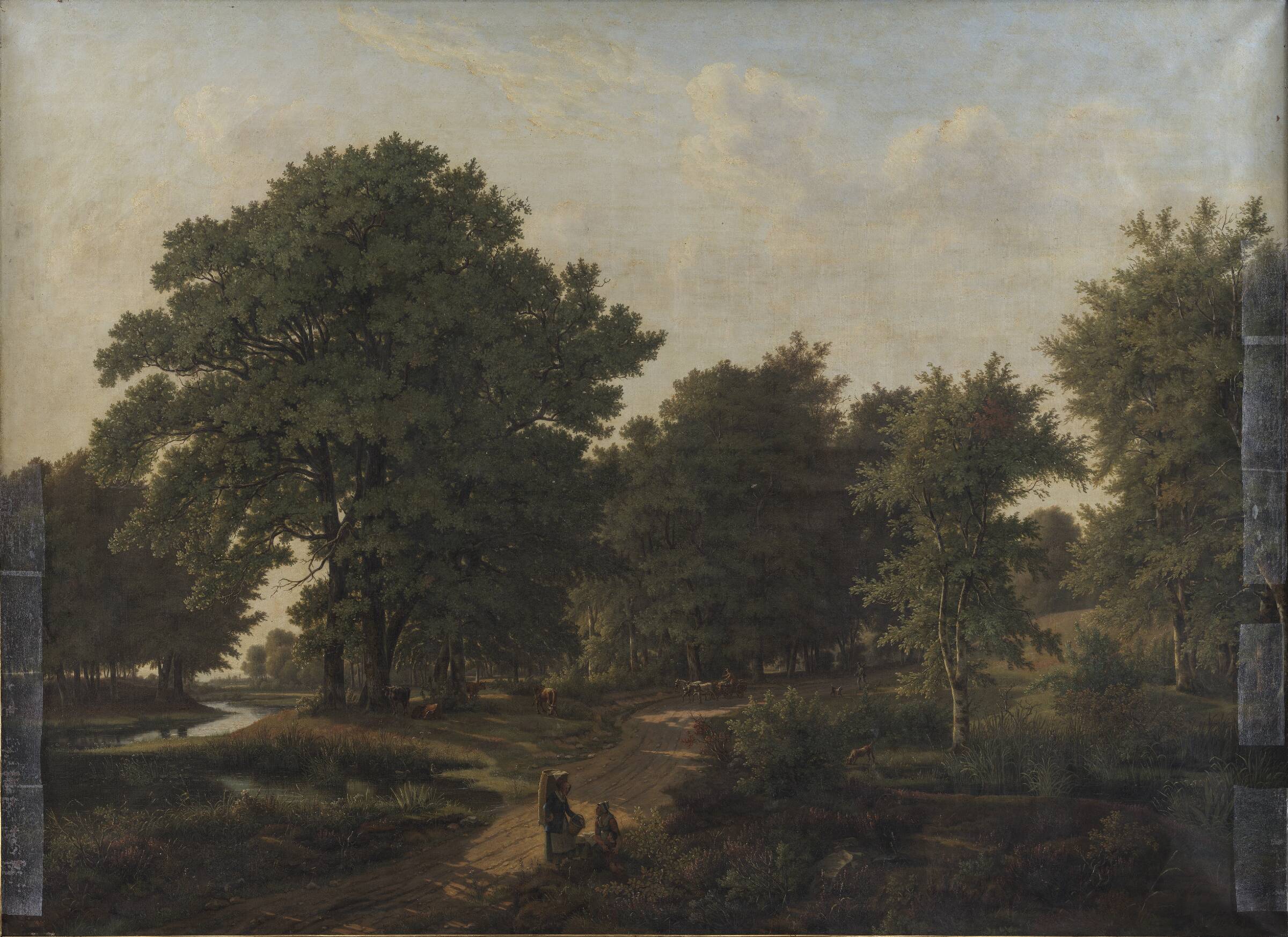 Skovparti på vejen mellem Helsingør og Hammermøllen, J.P. Møller, 1838