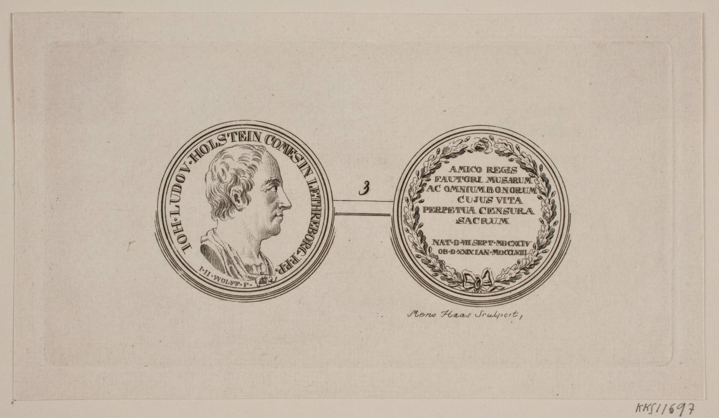 Medaille. J. L. Holstein, Meno Haas, 1752-1833