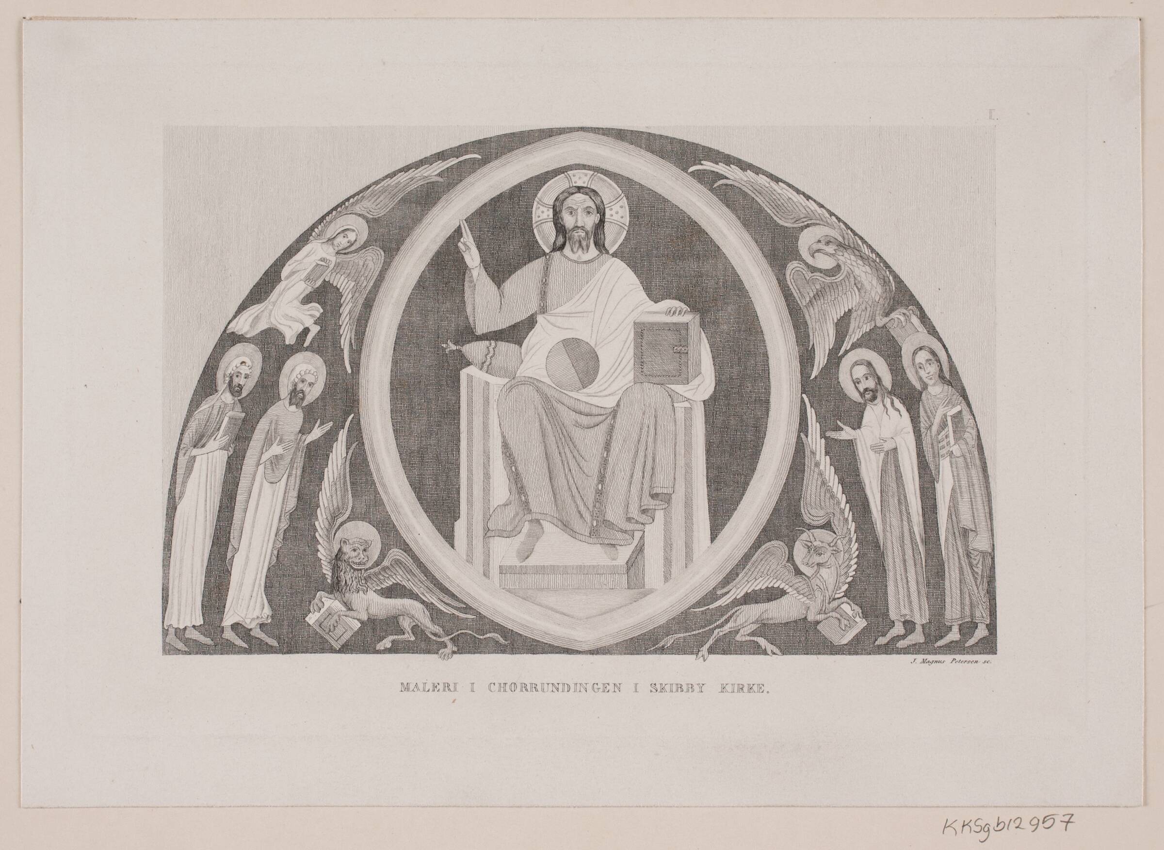 Maleri i korrundingen i Skibby Kirke, Julius Magnus-Petersen, 1834-1866