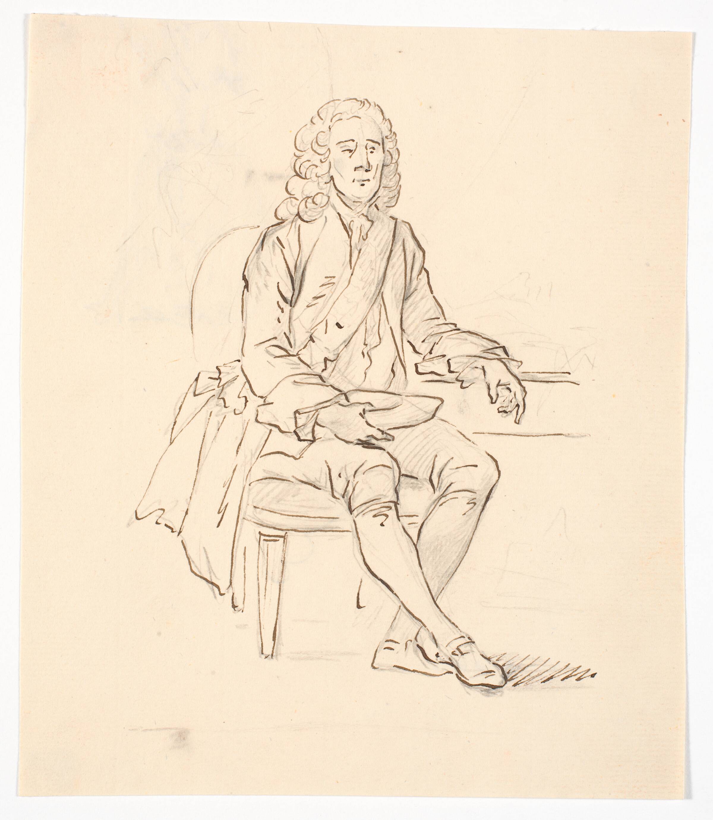Siddende herre med paryk og ordensbånd, C.A. Lorentzen, 1746-1828
