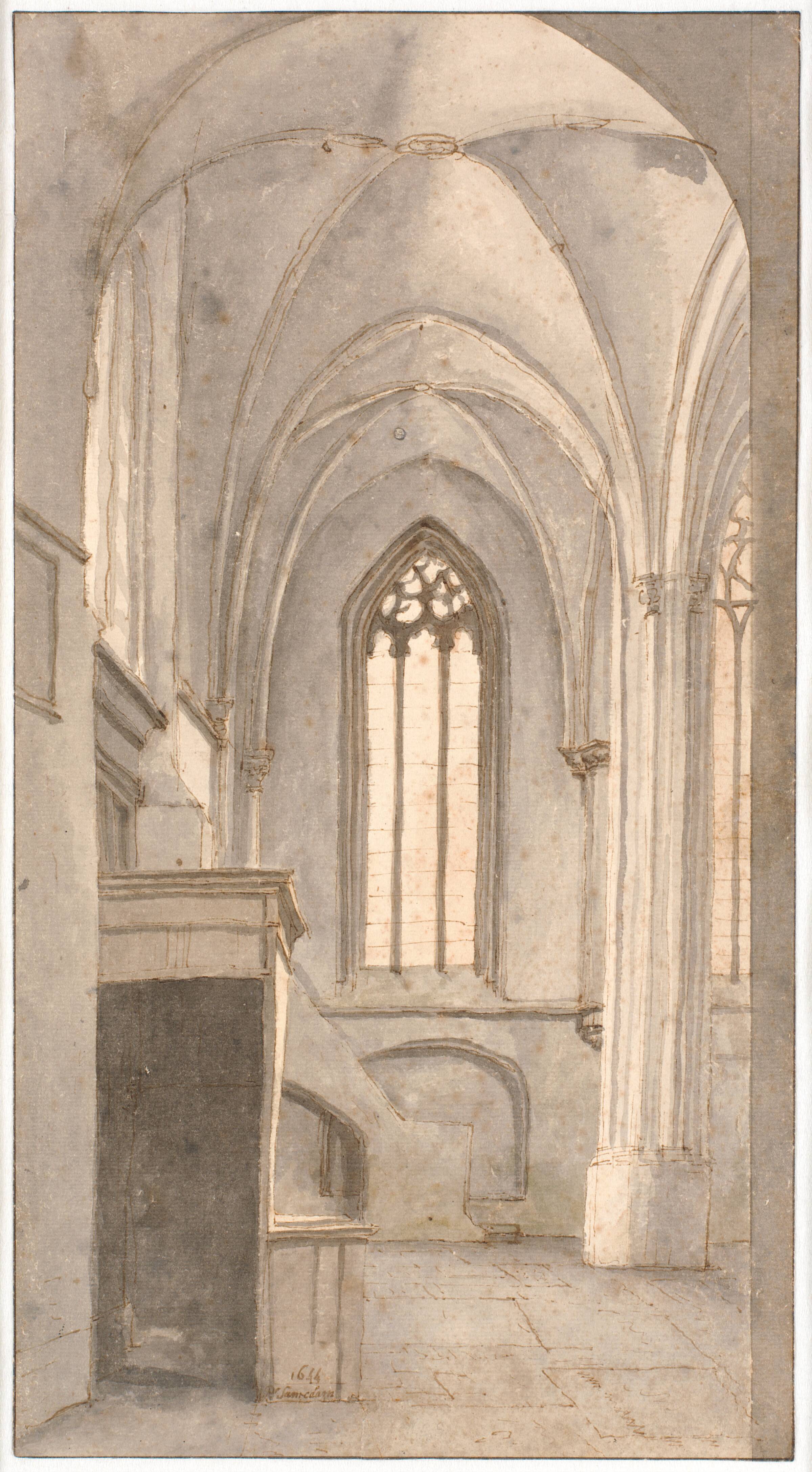Det indre af S. Cunerakirken i Rhenen (prov. Utrecht), Pieter Jansz Saenredam, 1644