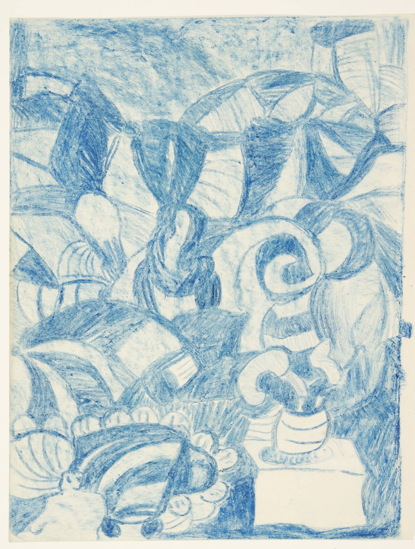 Ornamental komposition i blåt, Else Fischer-Hansen, 1934-1935