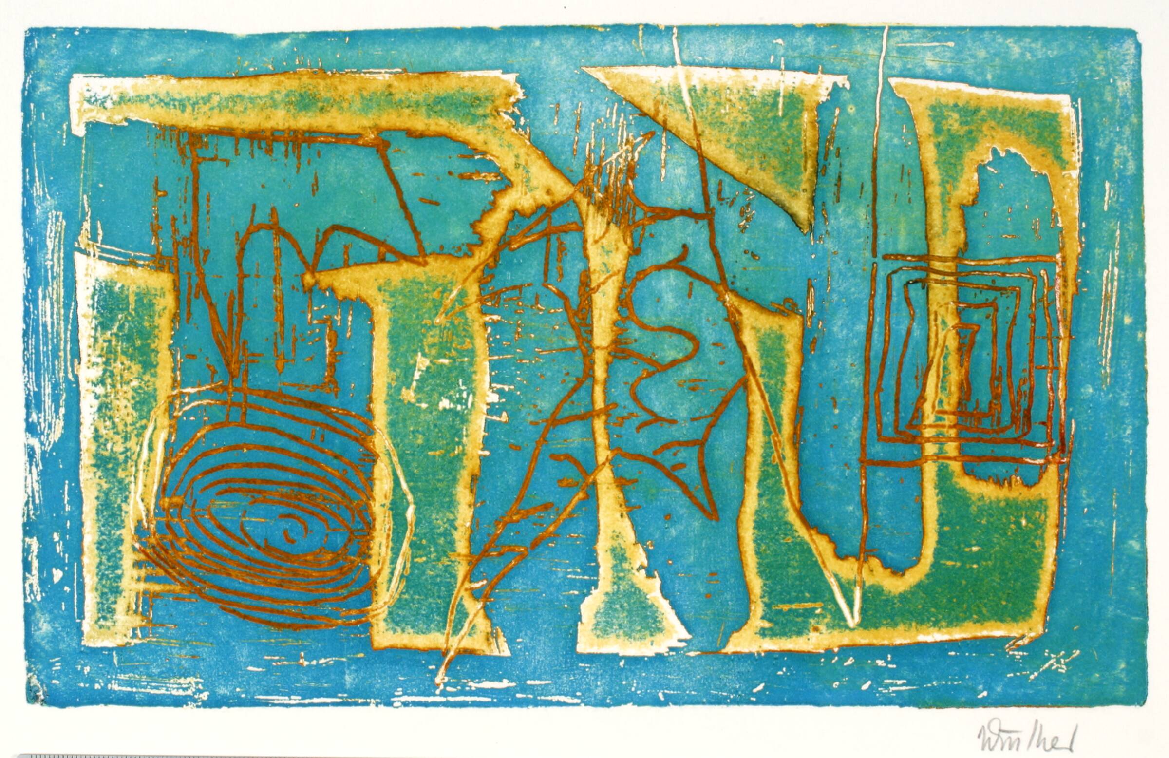 Ornamenter i blåt rum, Richard Winther, 1958